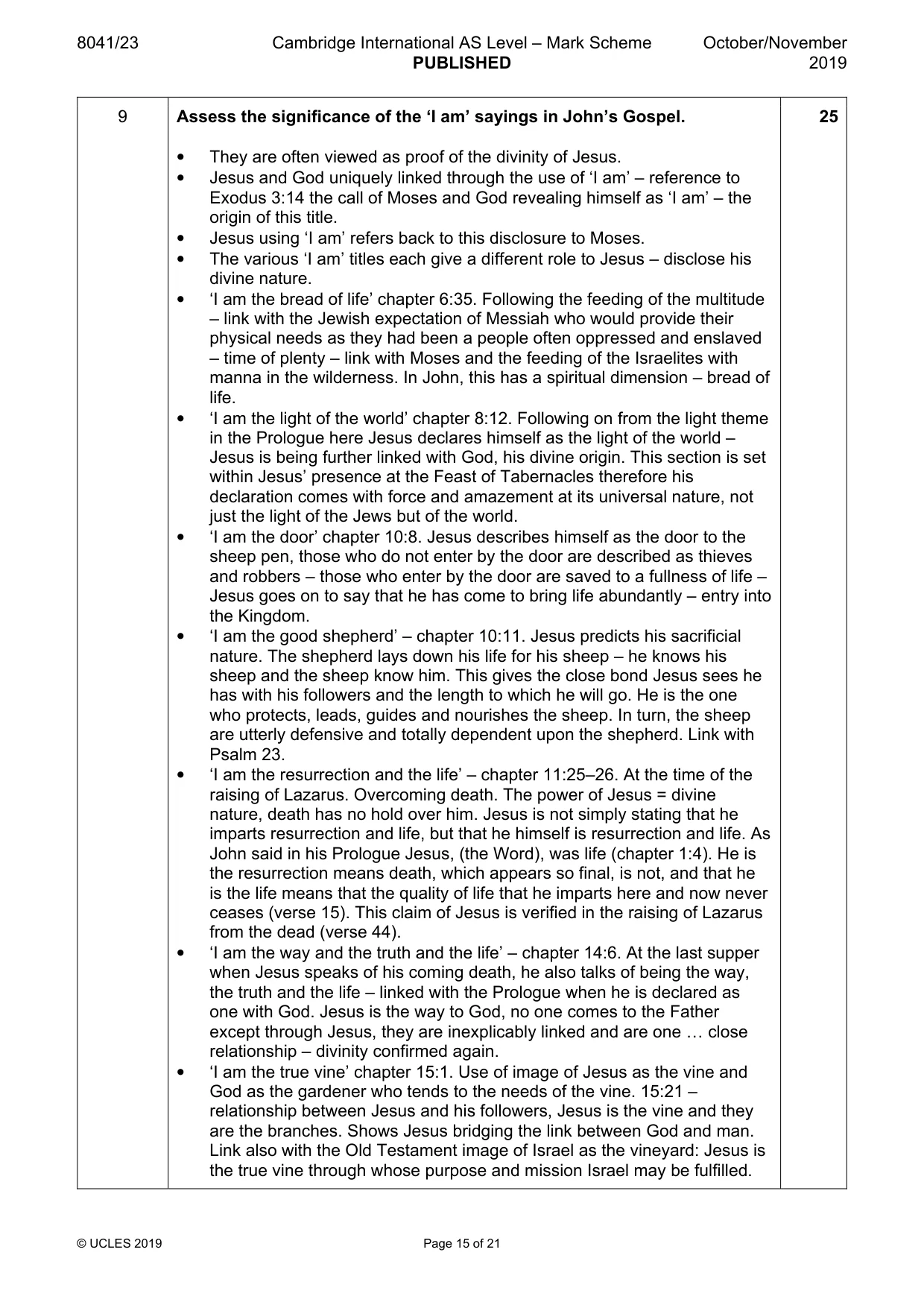Mark scheme, page 15 of 21