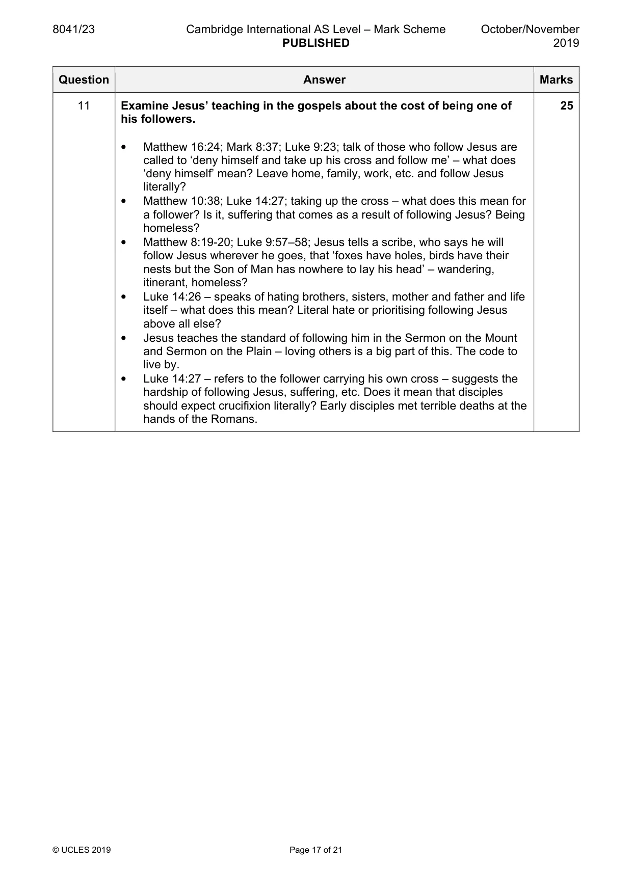 Mark scheme, page 17 of 21