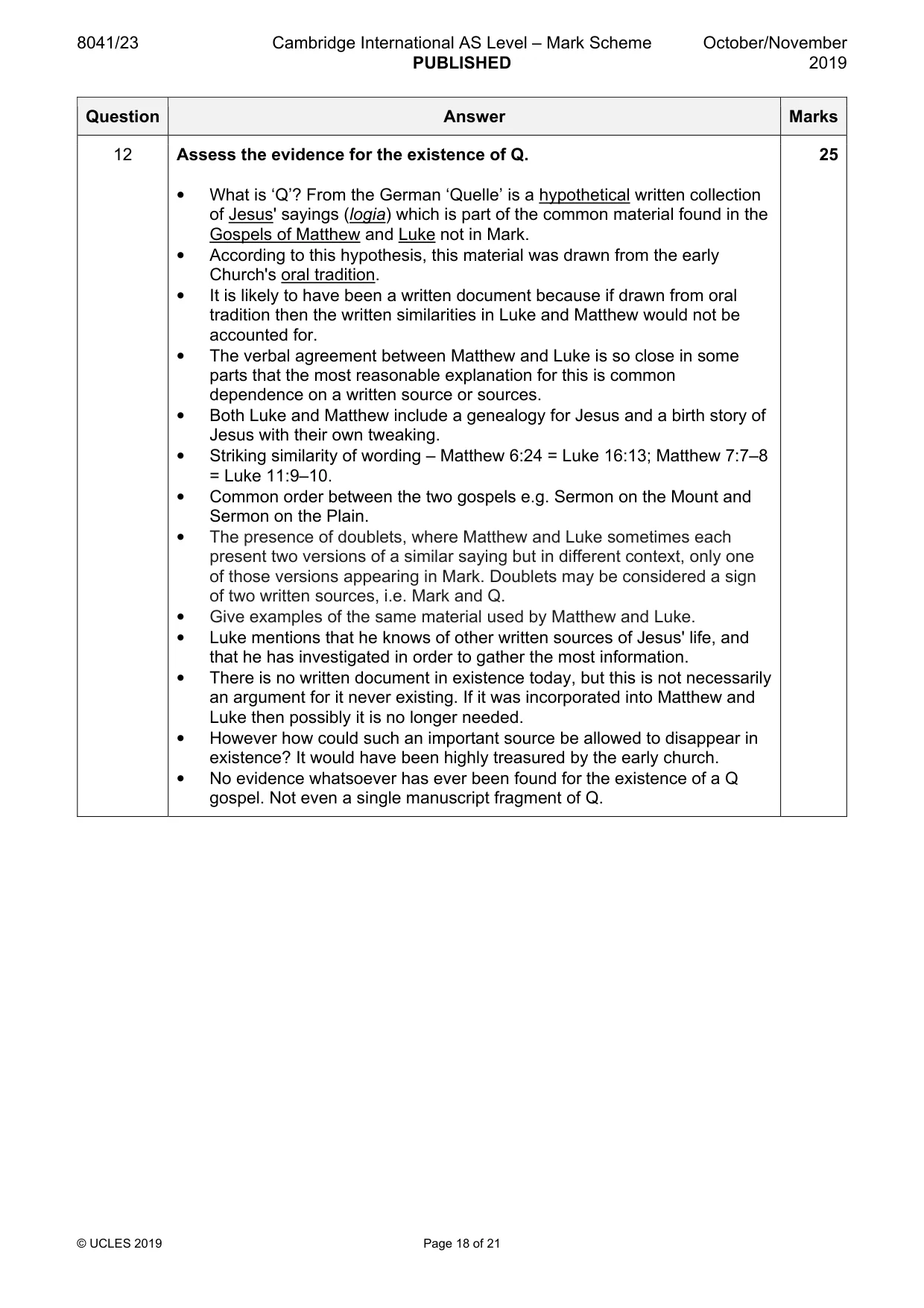 Mark scheme, page 18 of 21