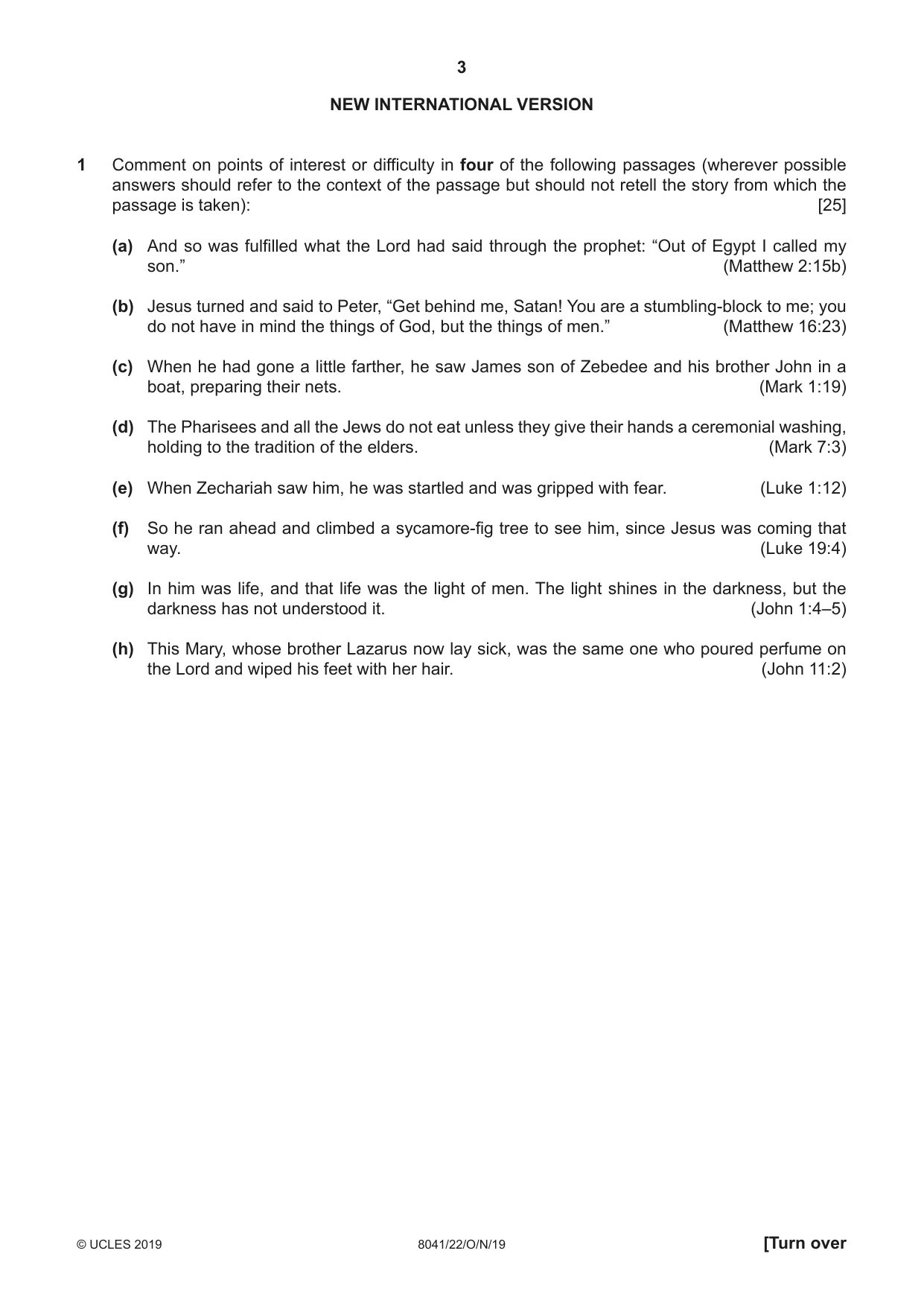 Cambridge A Level Divinity (AS Level only) 8041 2019 Oct/Nov Paper 2 · Variant 2 question paper, page 3 of 4