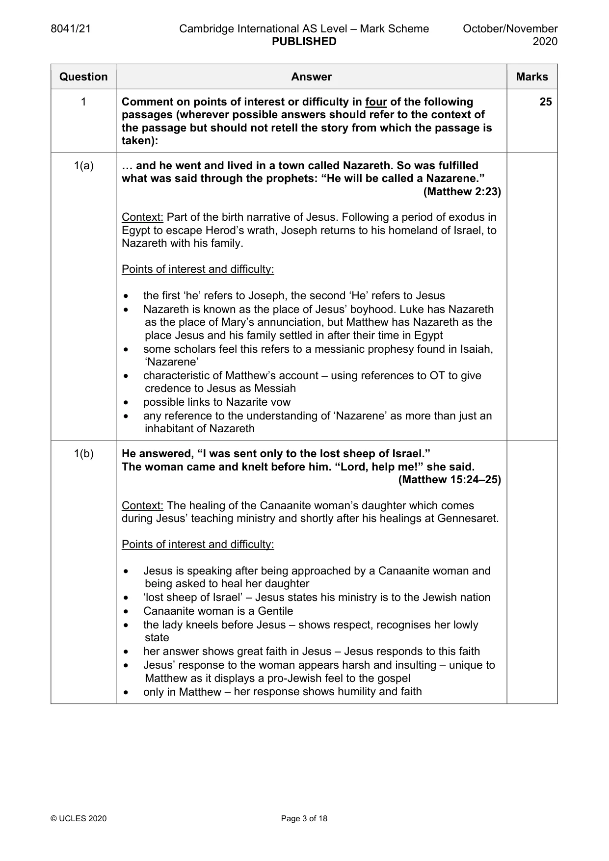 Mark scheme, page 3 of 18