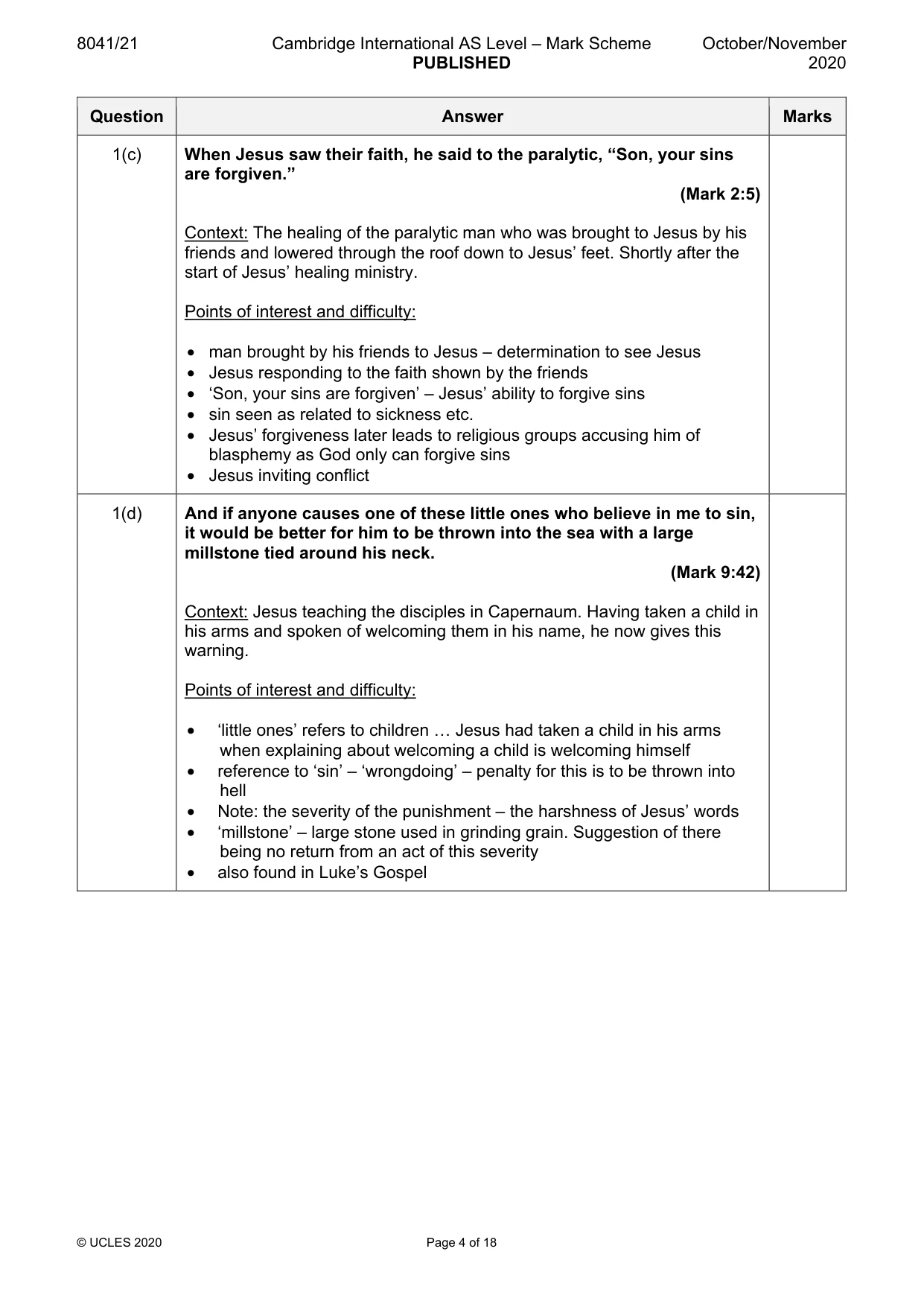 Mark scheme, page 4 of 18