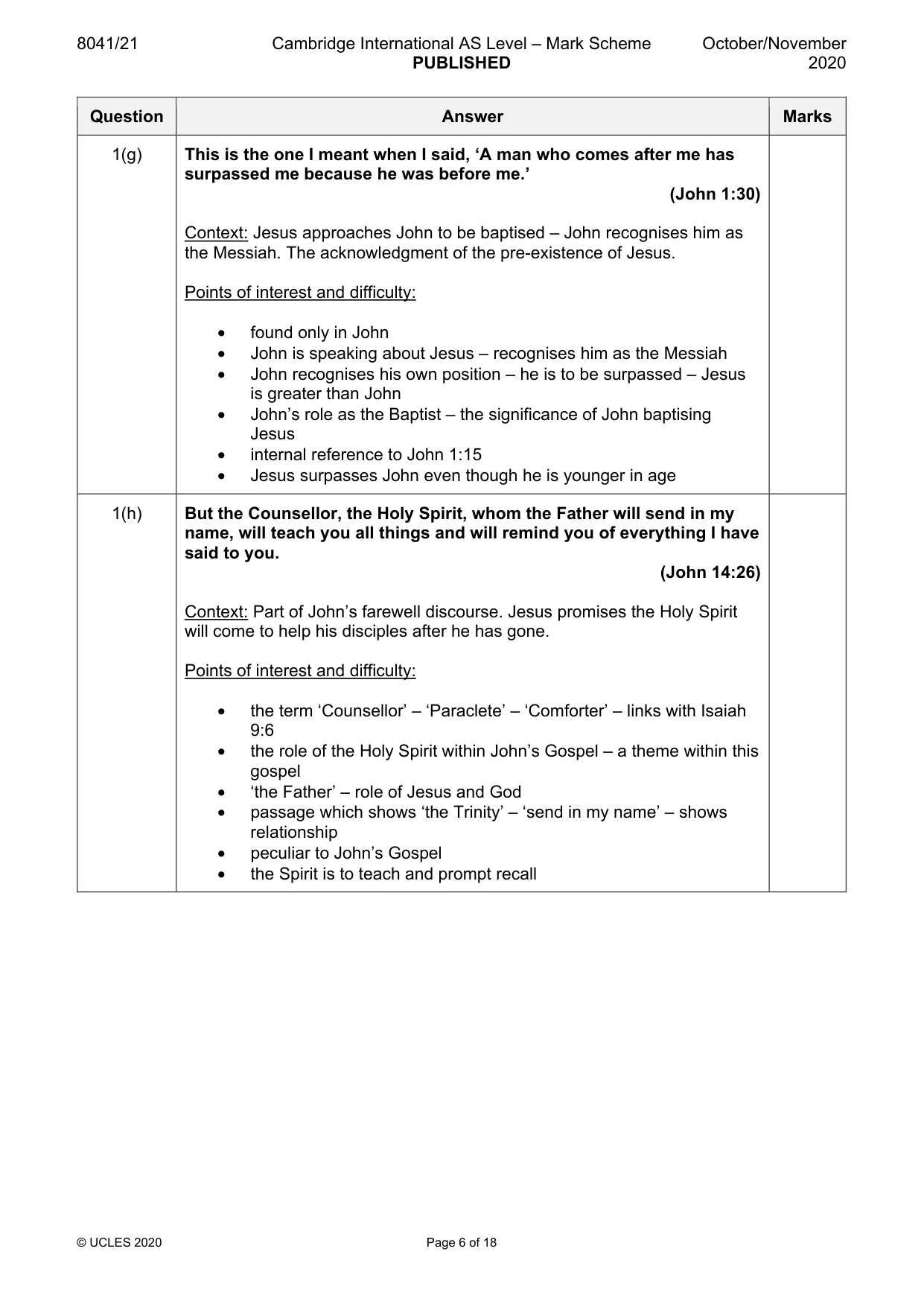 Mark scheme, page 6 of 18