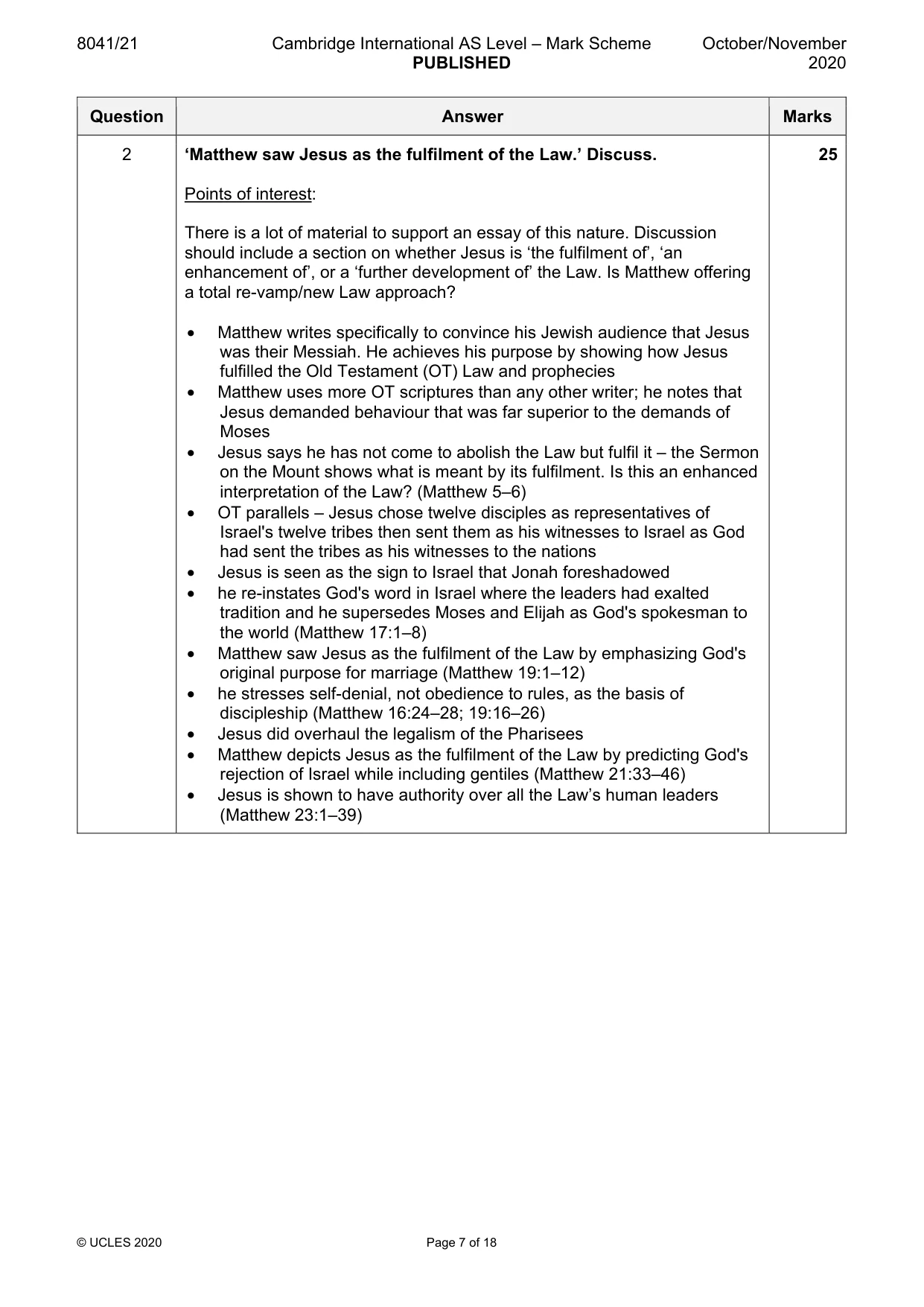 Mark scheme, page 7 of 18