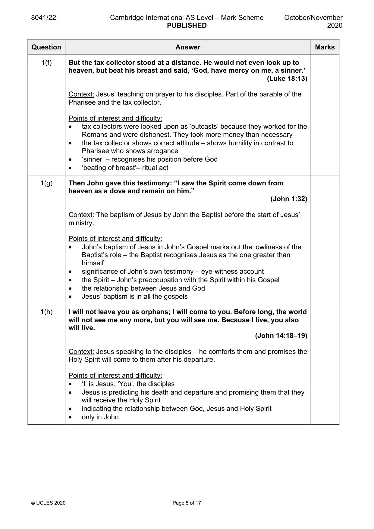 Mark scheme, page 5 of 17