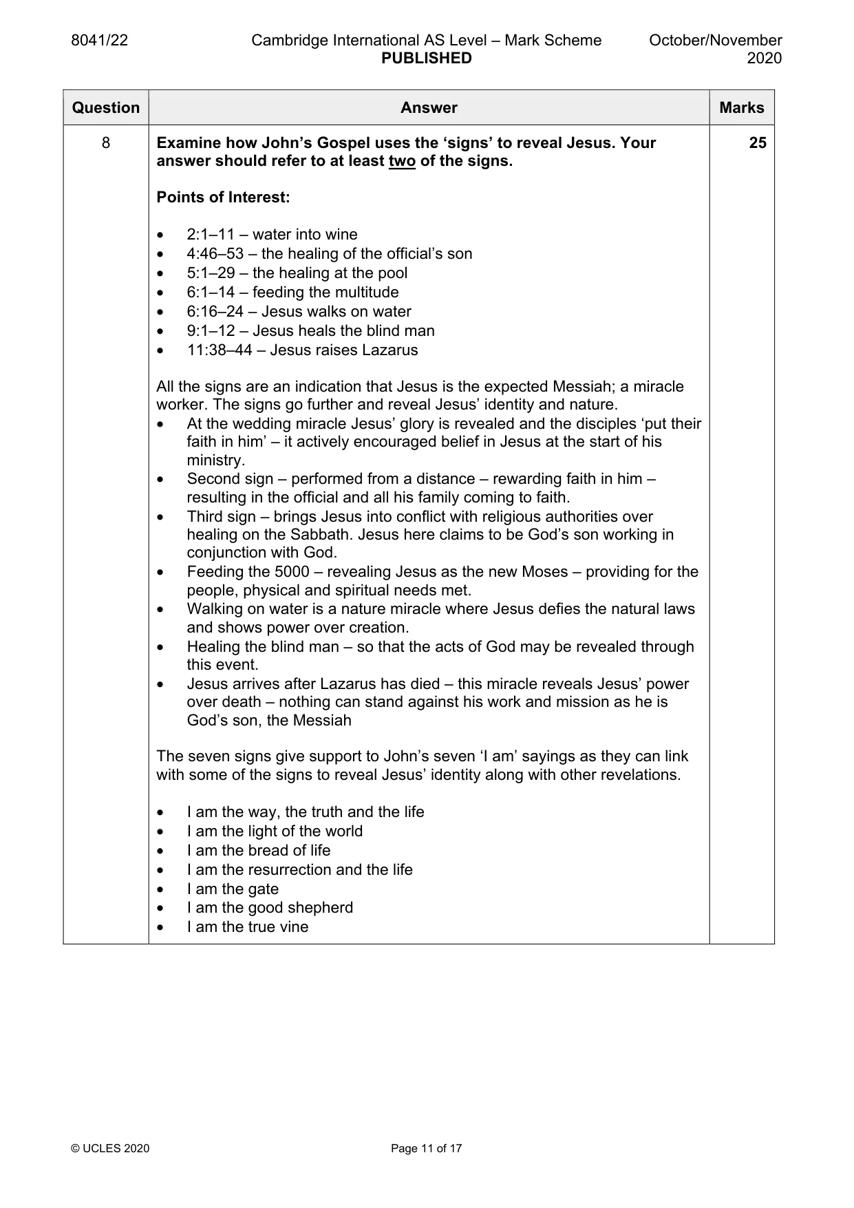 Mark scheme, page 11 of 17