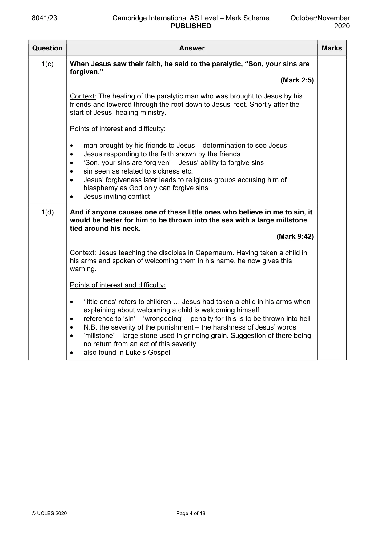 Mark scheme, page 4 of 18