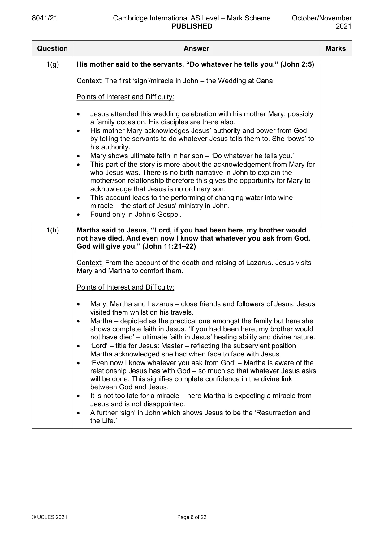 Mark scheme, page 6 of 22