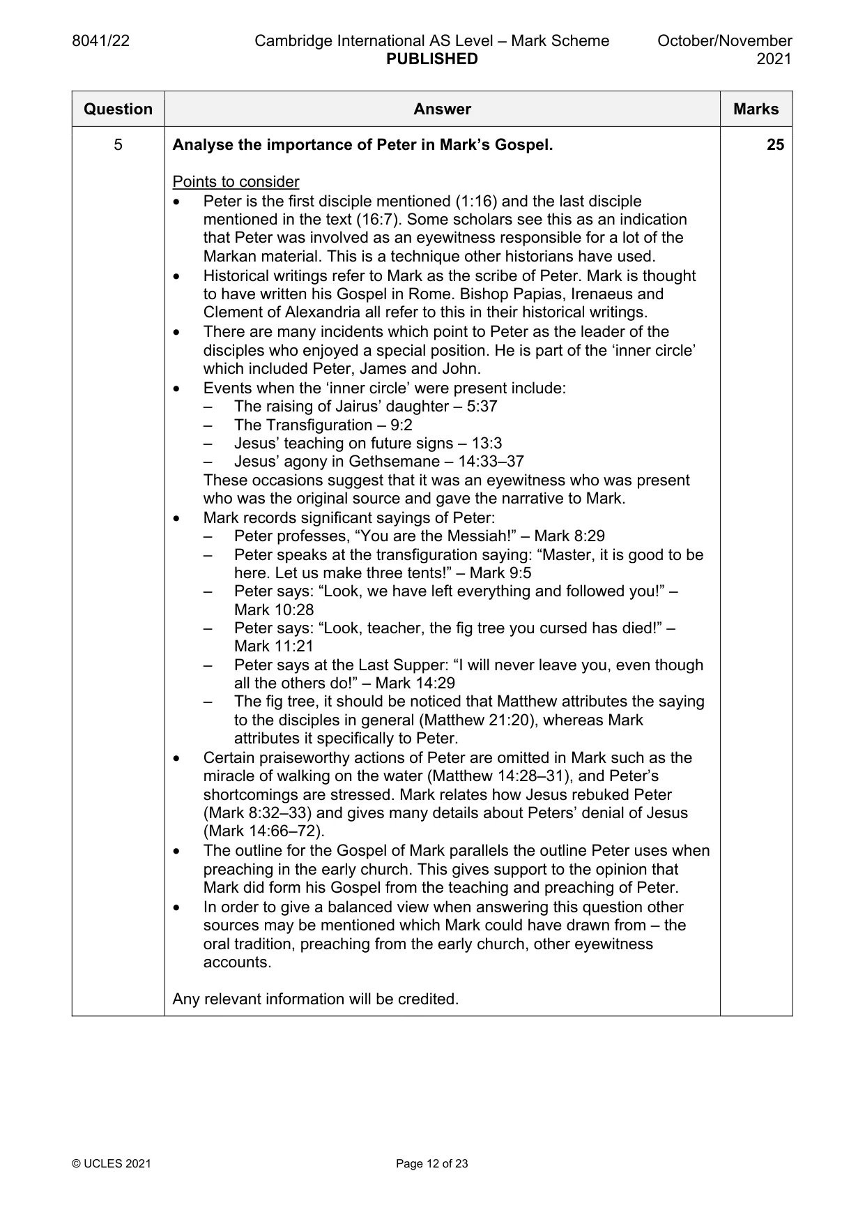 Mark scheme, page 12 of 23