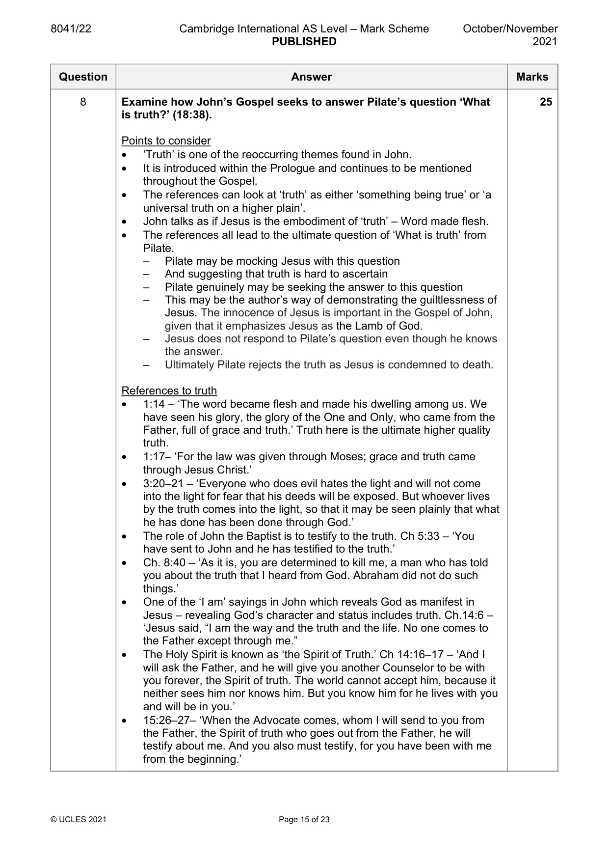 Mark scheme, page 15 of 23