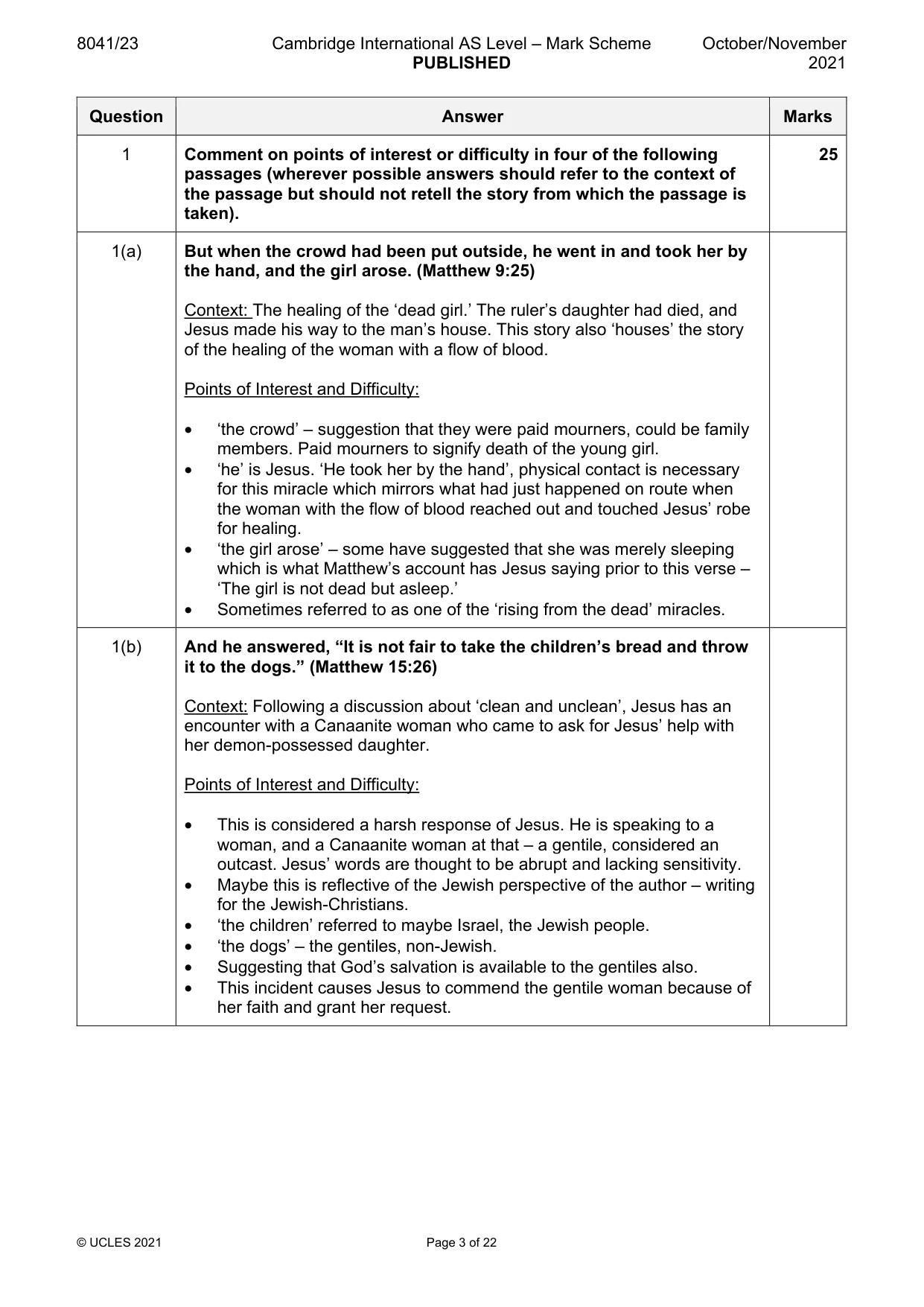 Mark scheme, page 3 of 22
