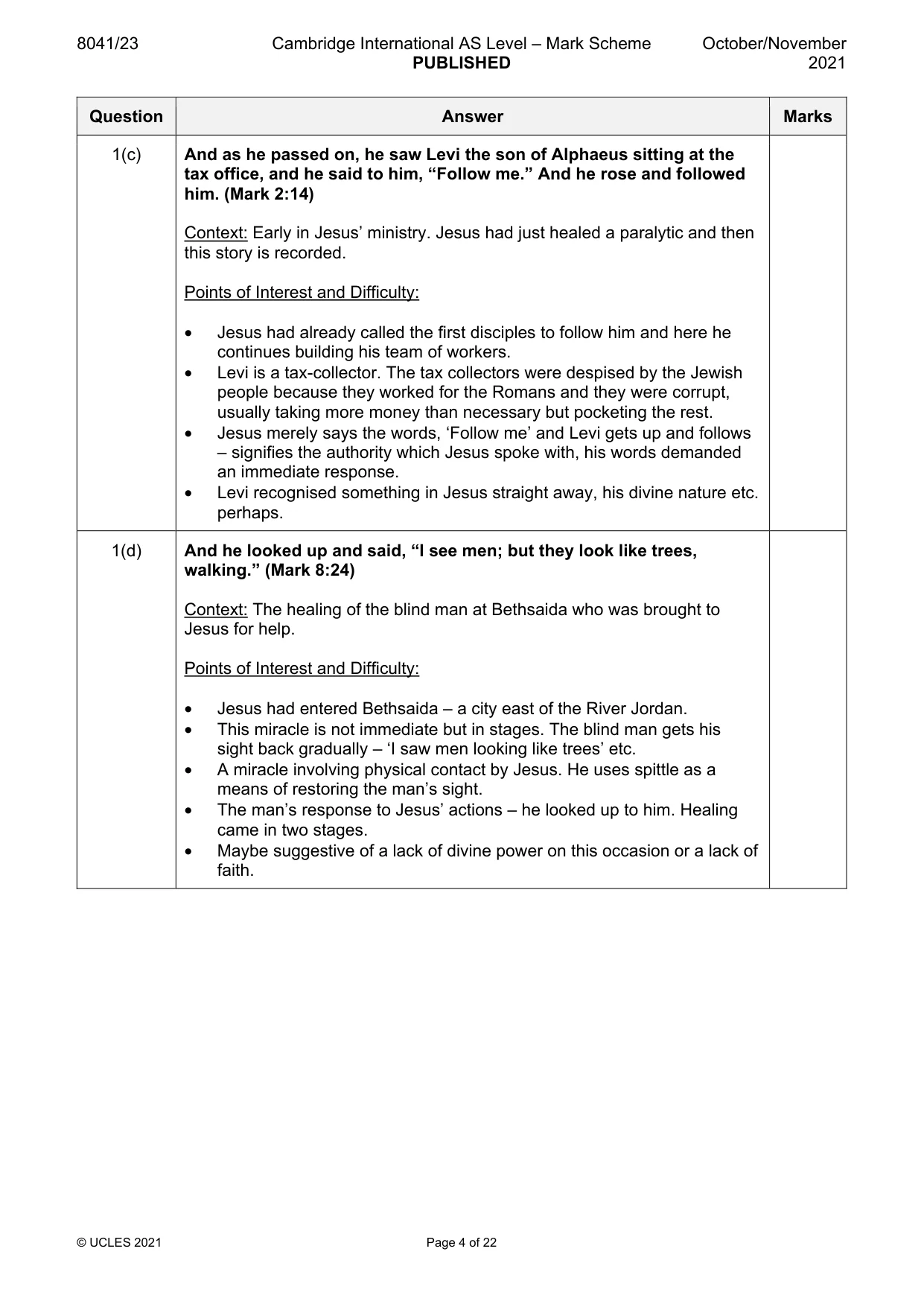 Mark scheme, page 4 of 22