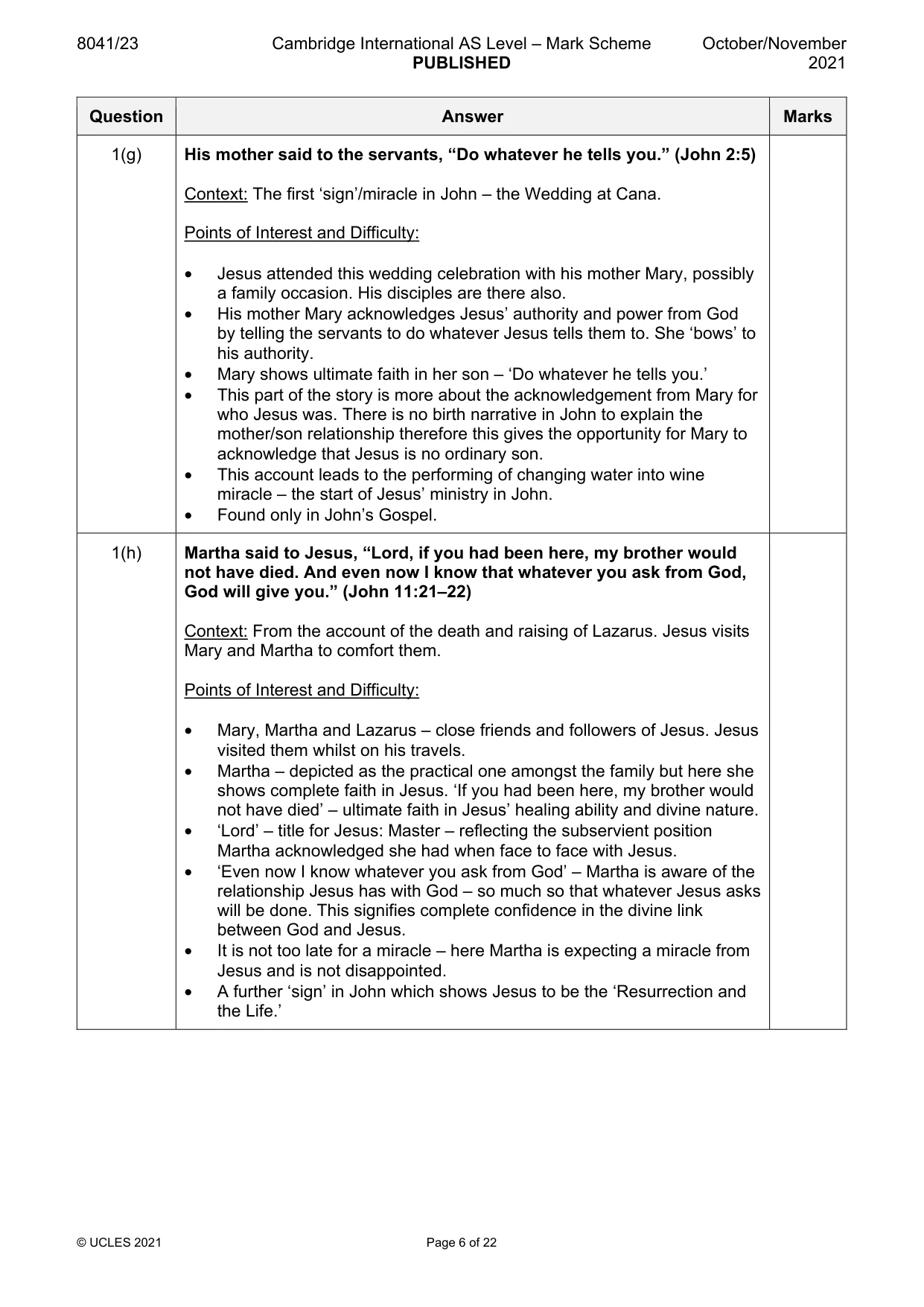 Mark scheme, page 6 of 22