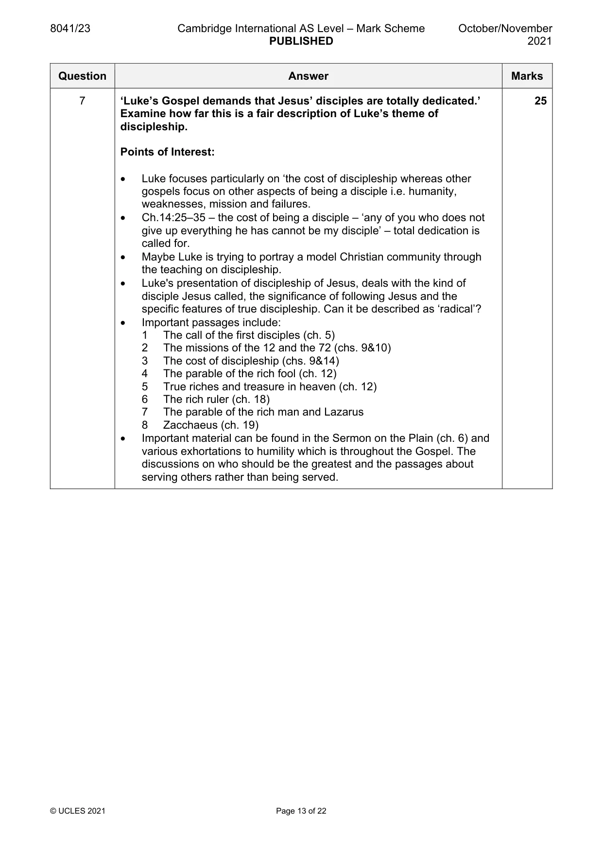 Mark scheme, page 13 of 22