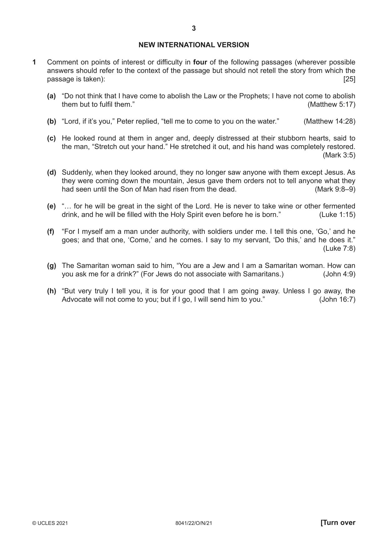 Cambridge A Level Divinity (AS Level only) 8041 2021 Oct/Nov Paper 2 · Variant 2 question paper, page 3 of 4