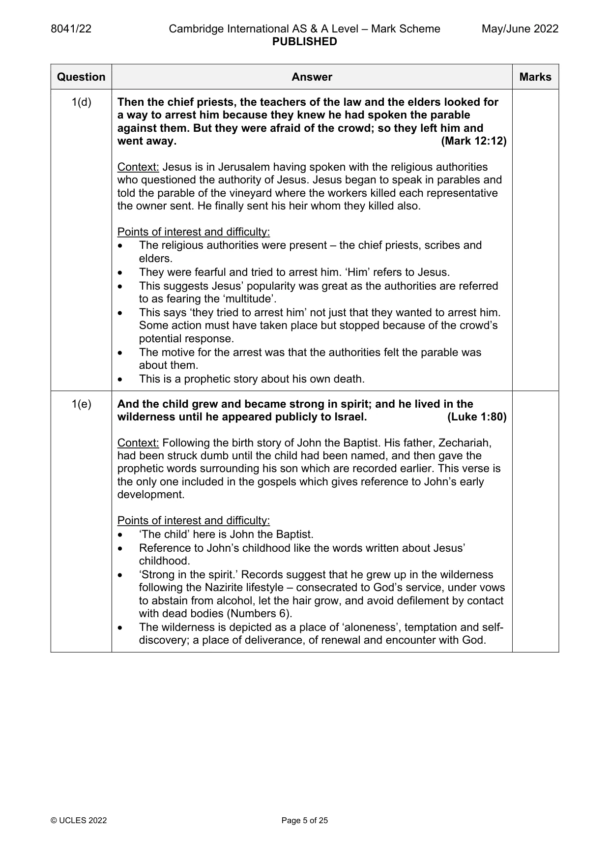Mark scheme, page 5 of 25