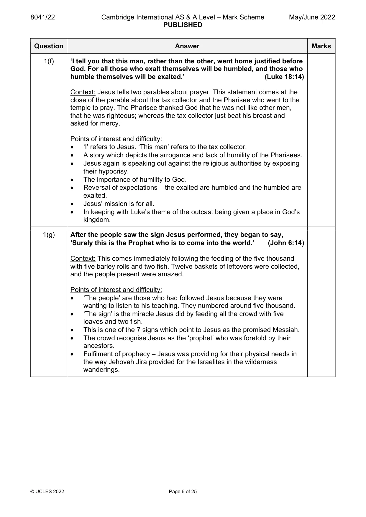 Mark scheme, page 6 of 25