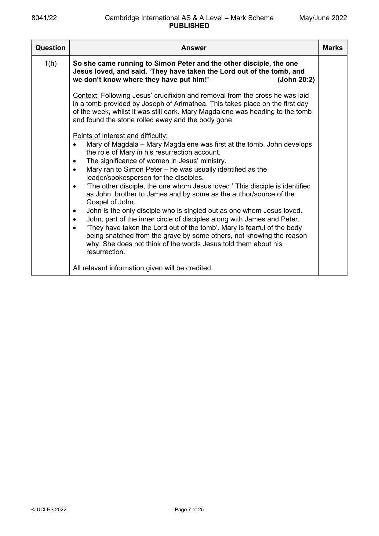 Mark scheme, page 7 of 25