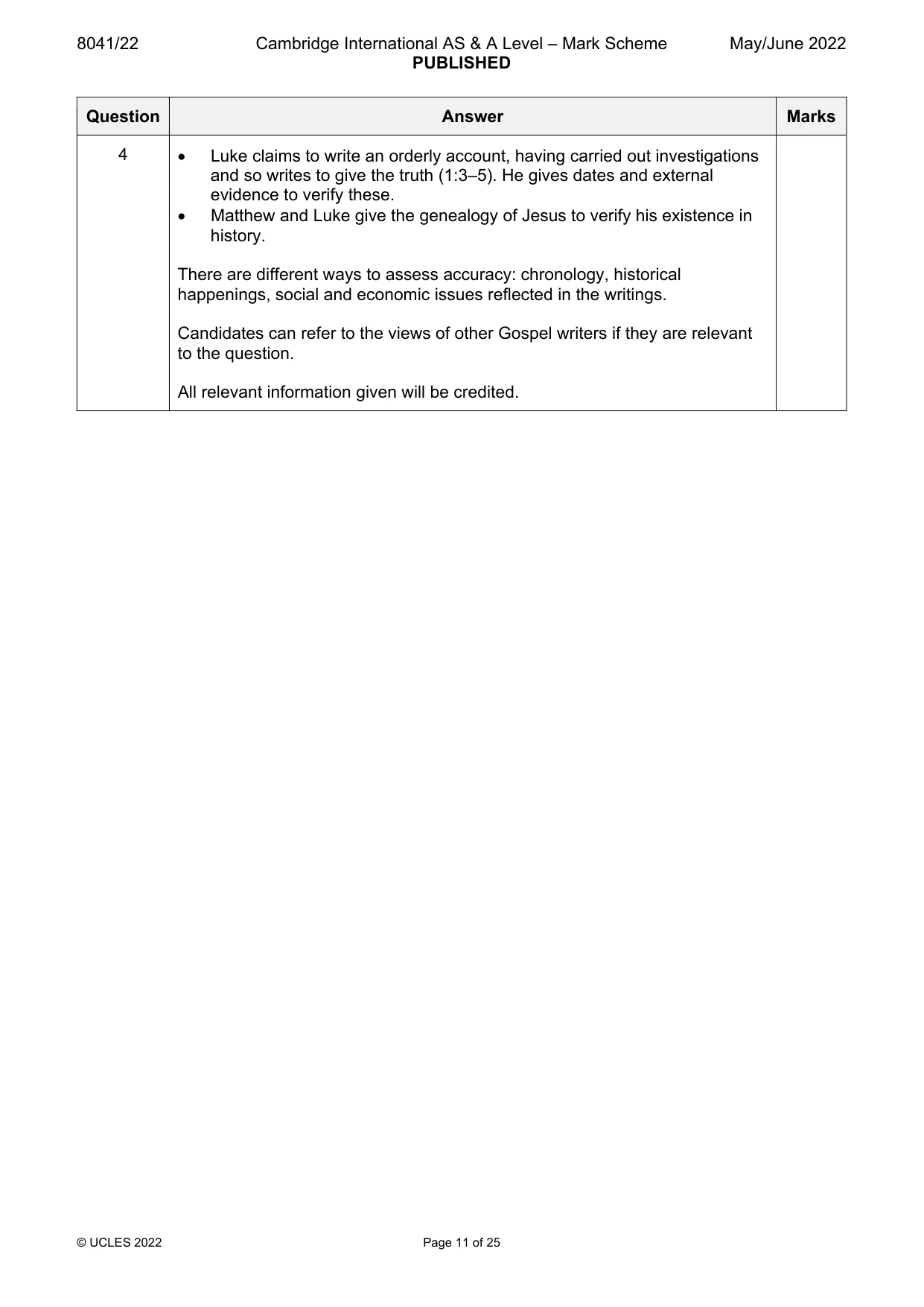 Mark scheme, page 11 of 25