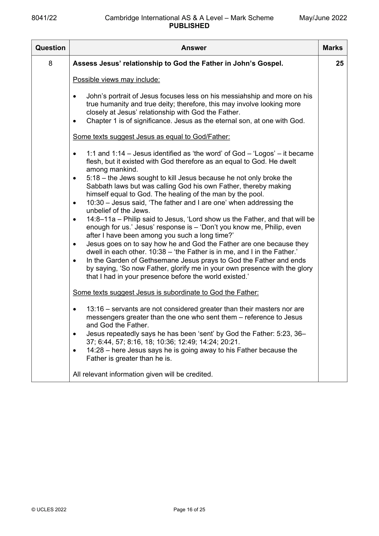 Mark scheme, page 16 of 25