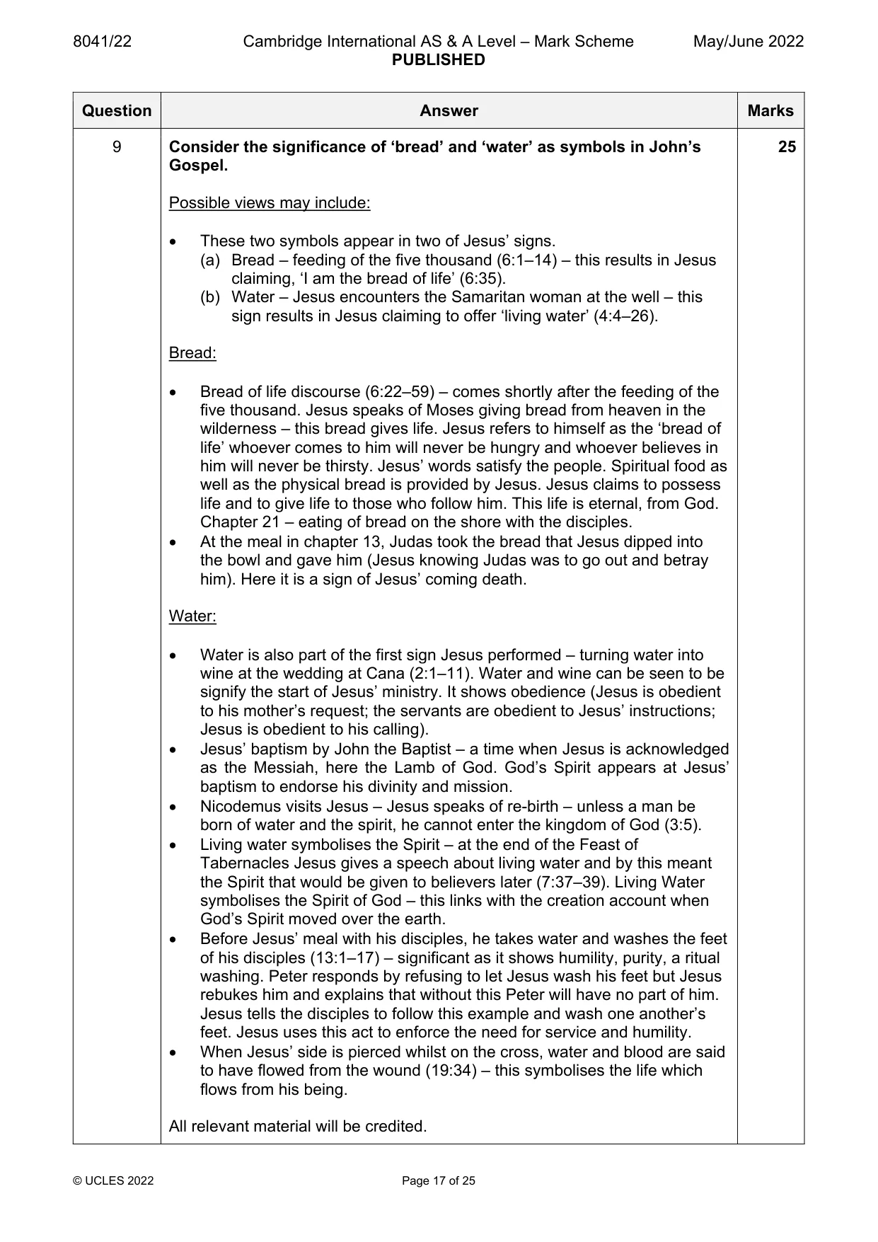Mark scheme, page 17 of 25