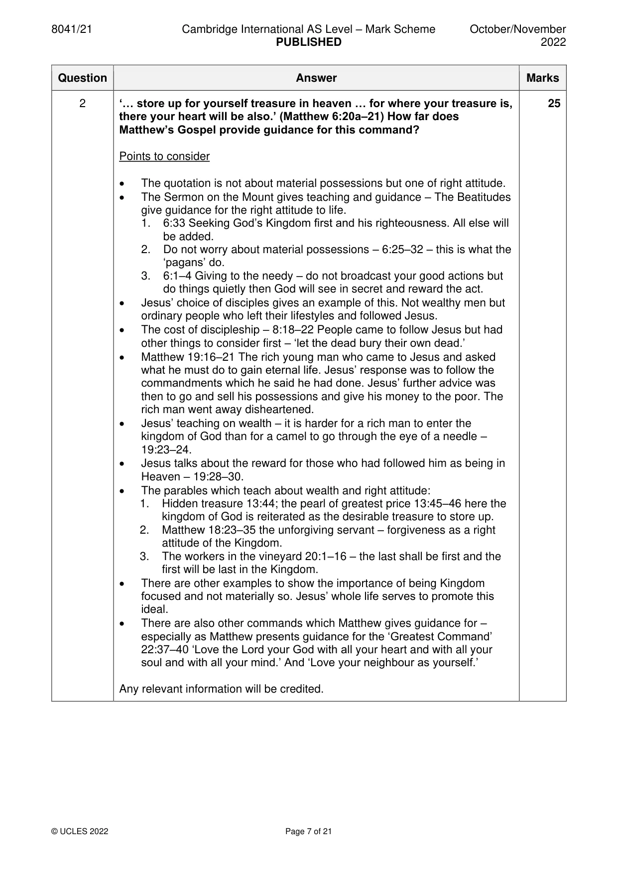Mark scheme, page 7 of 21