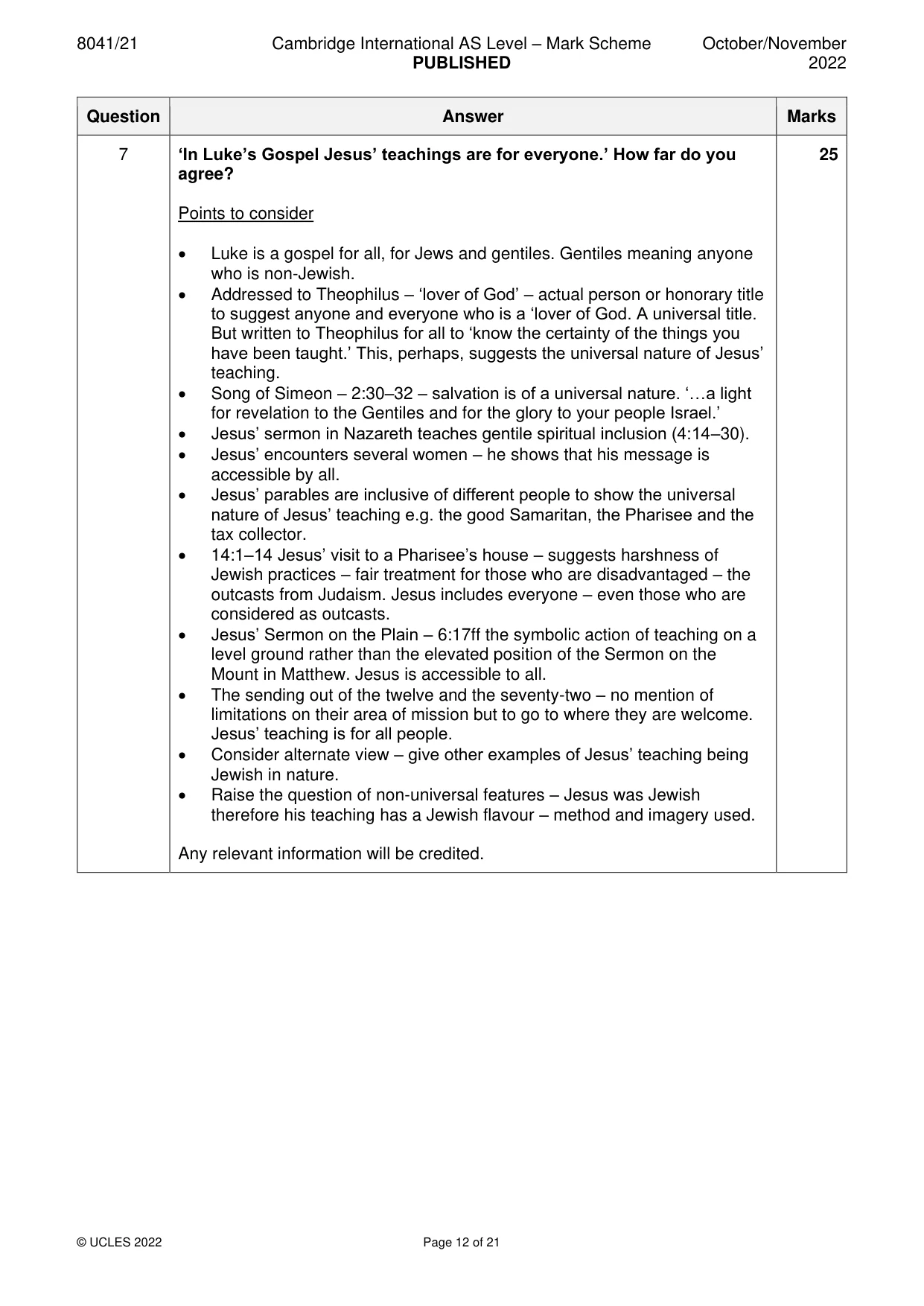 Mark scheme, page 12 of 21