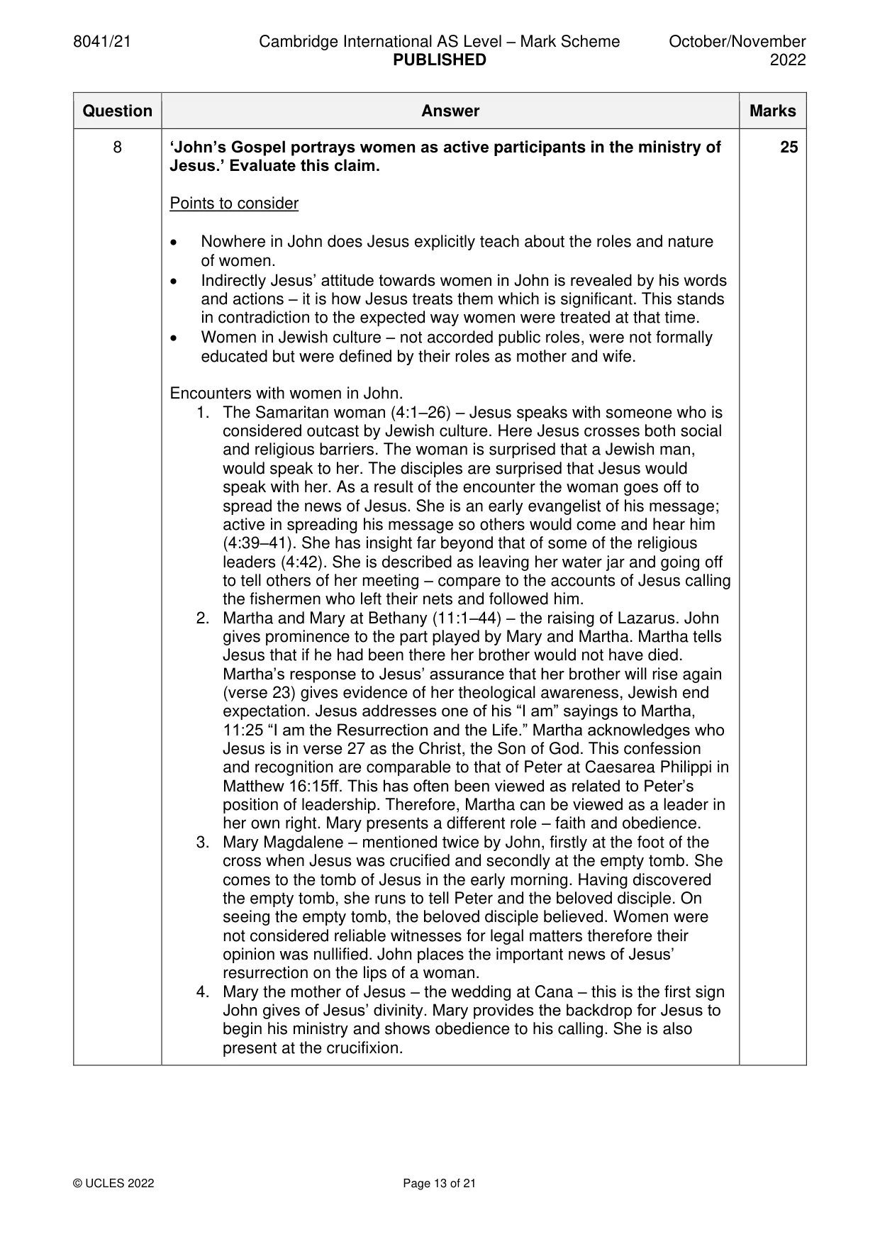 Mark scheme, page 13 of 21