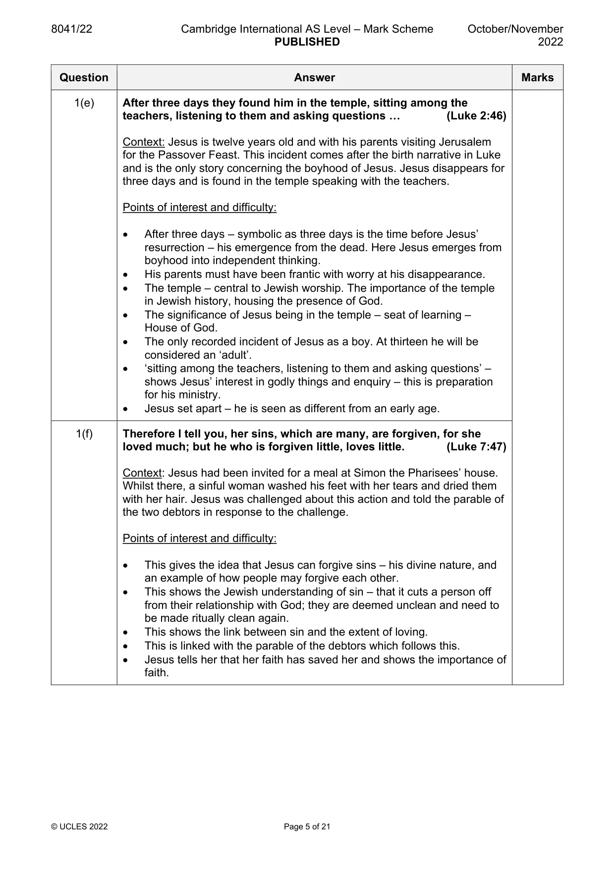 Mark scheme, page 5 of 21