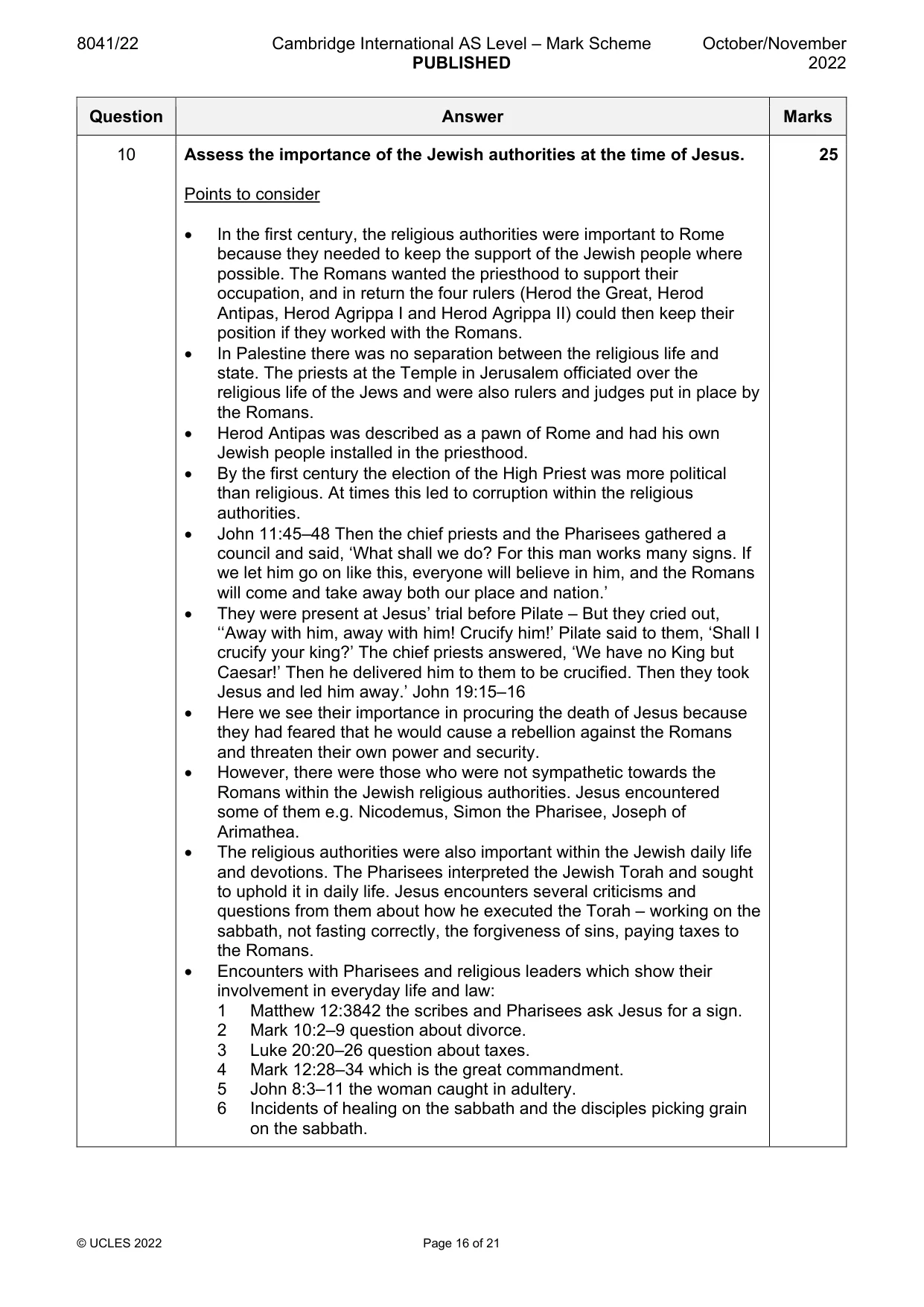 Mark scheme, page 16 of 21