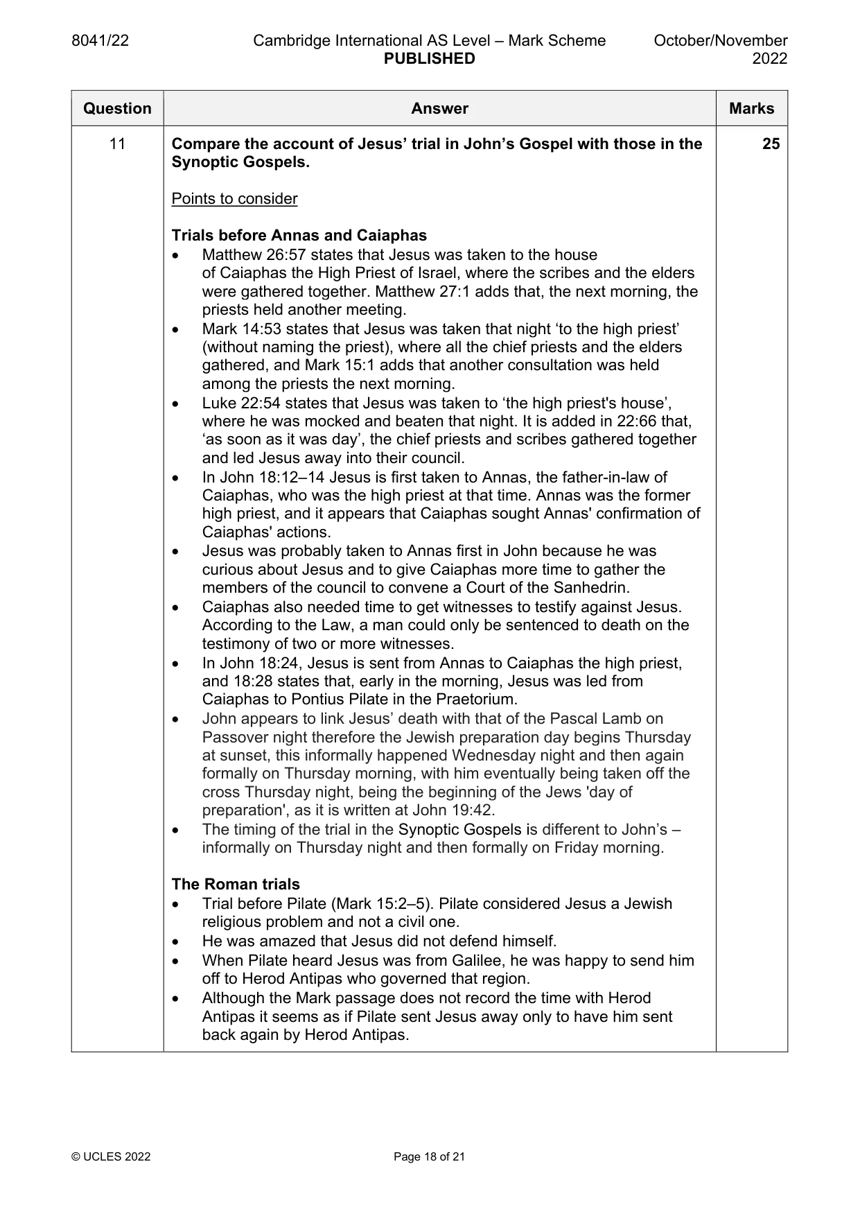 Mark scheme, page 18 of 21