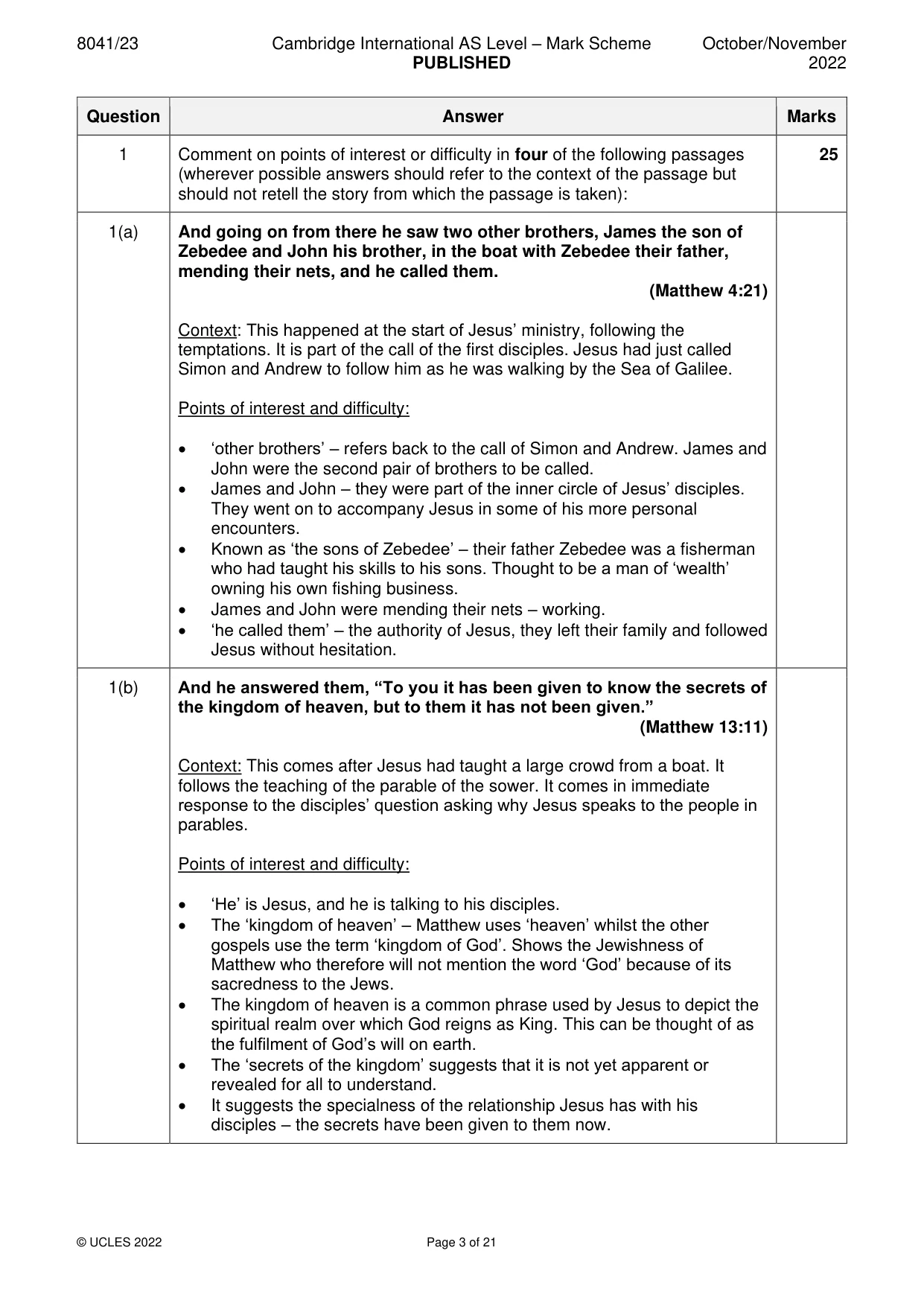 Mark scheme, page 3 of 21