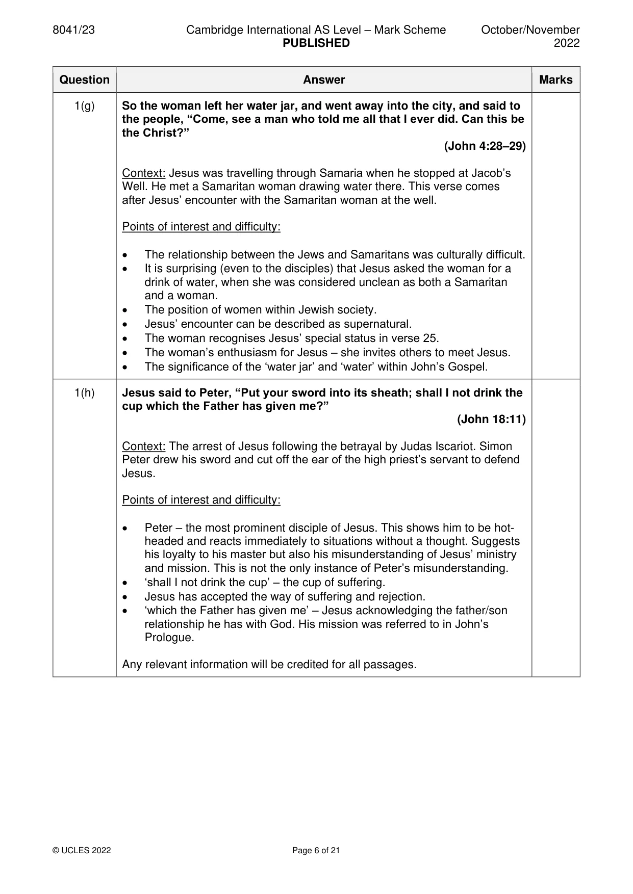 Mark scheme, page 6 of 21