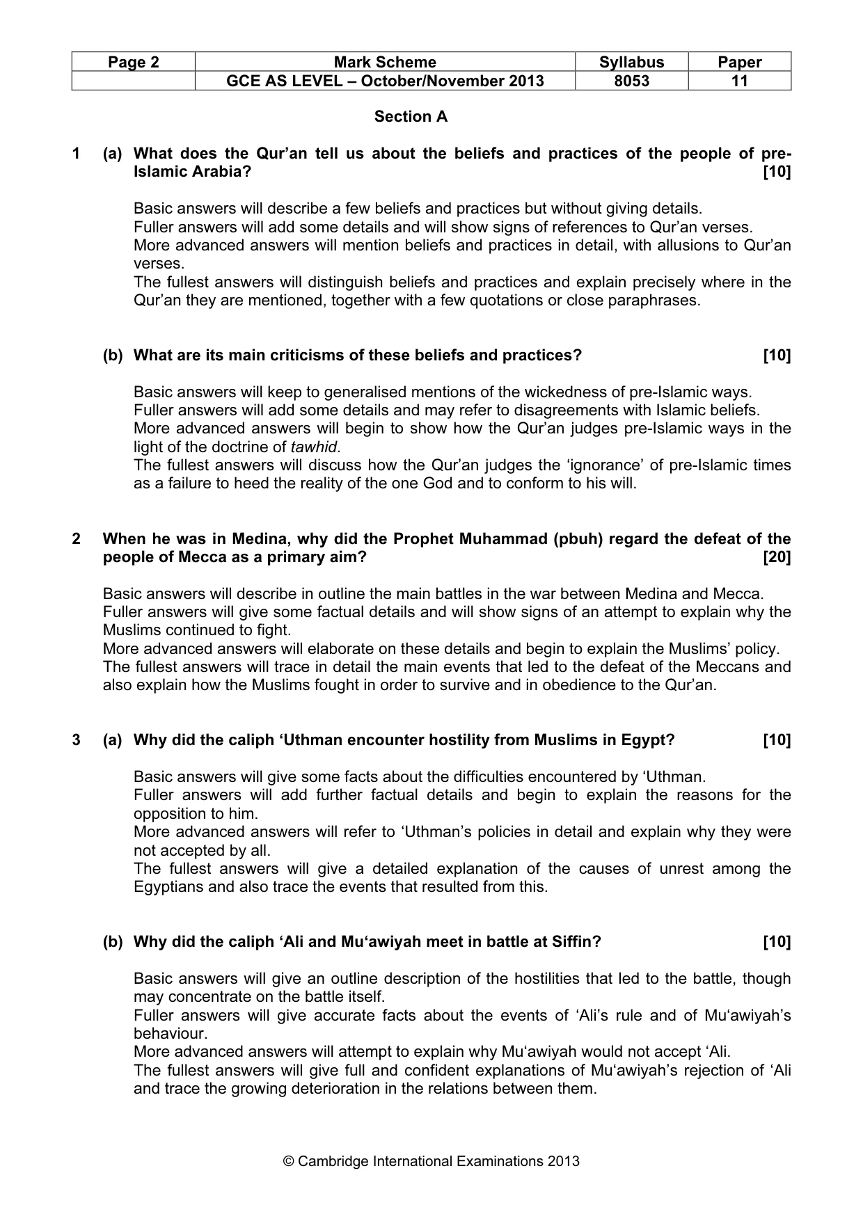 Mark scheme, page 2 of 6