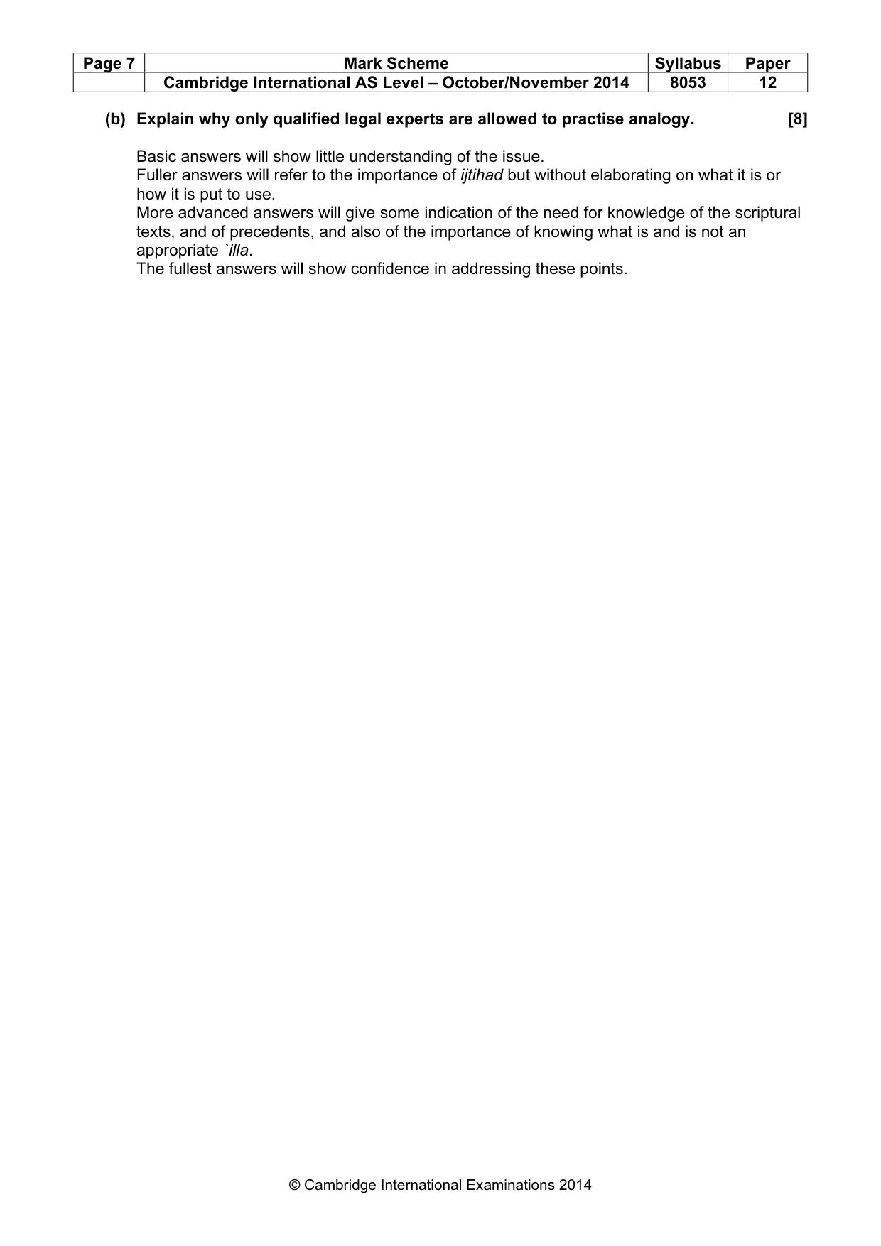 Mark scheme, page 7 of 7