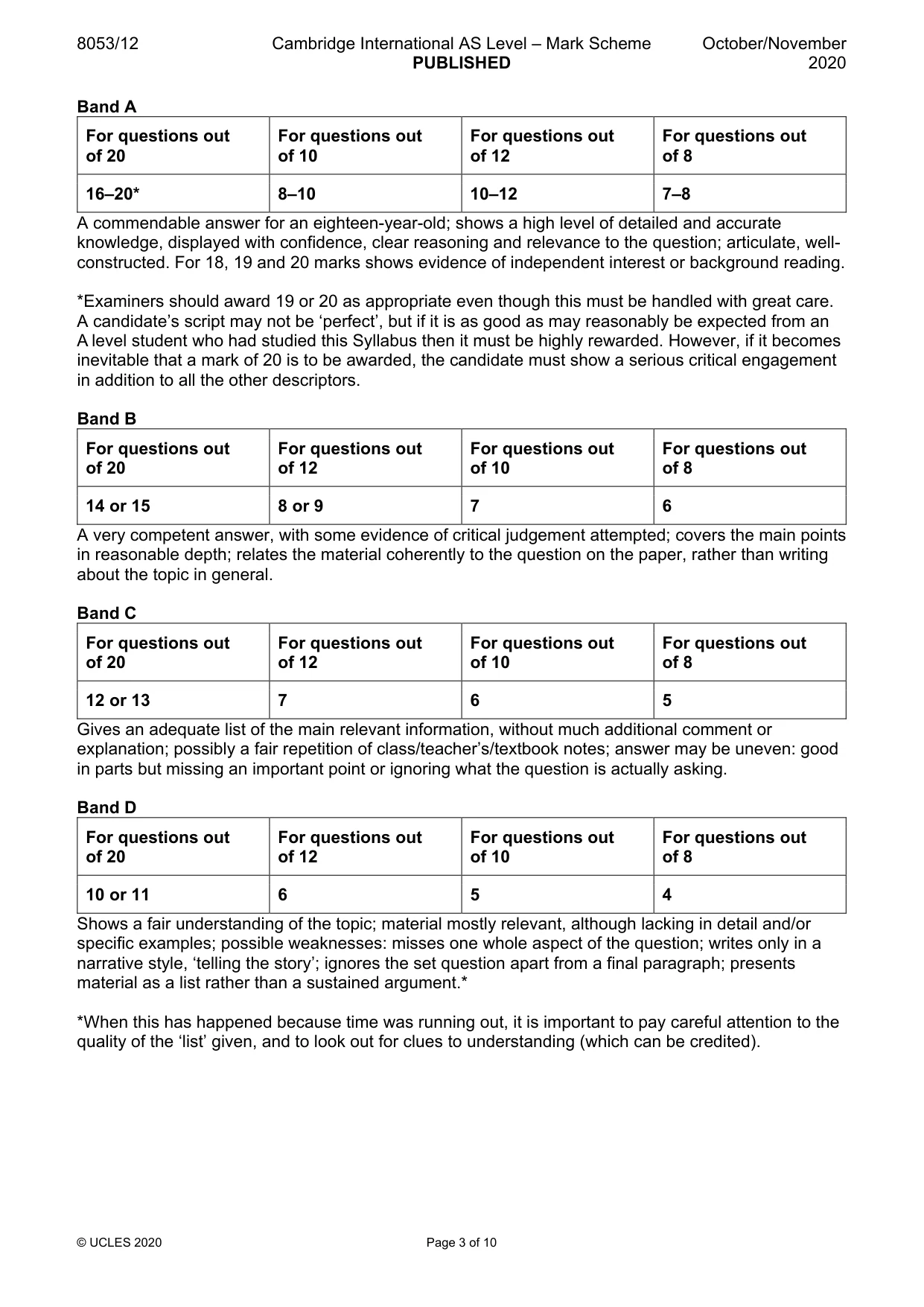 Mark scheme, page 3 of 10