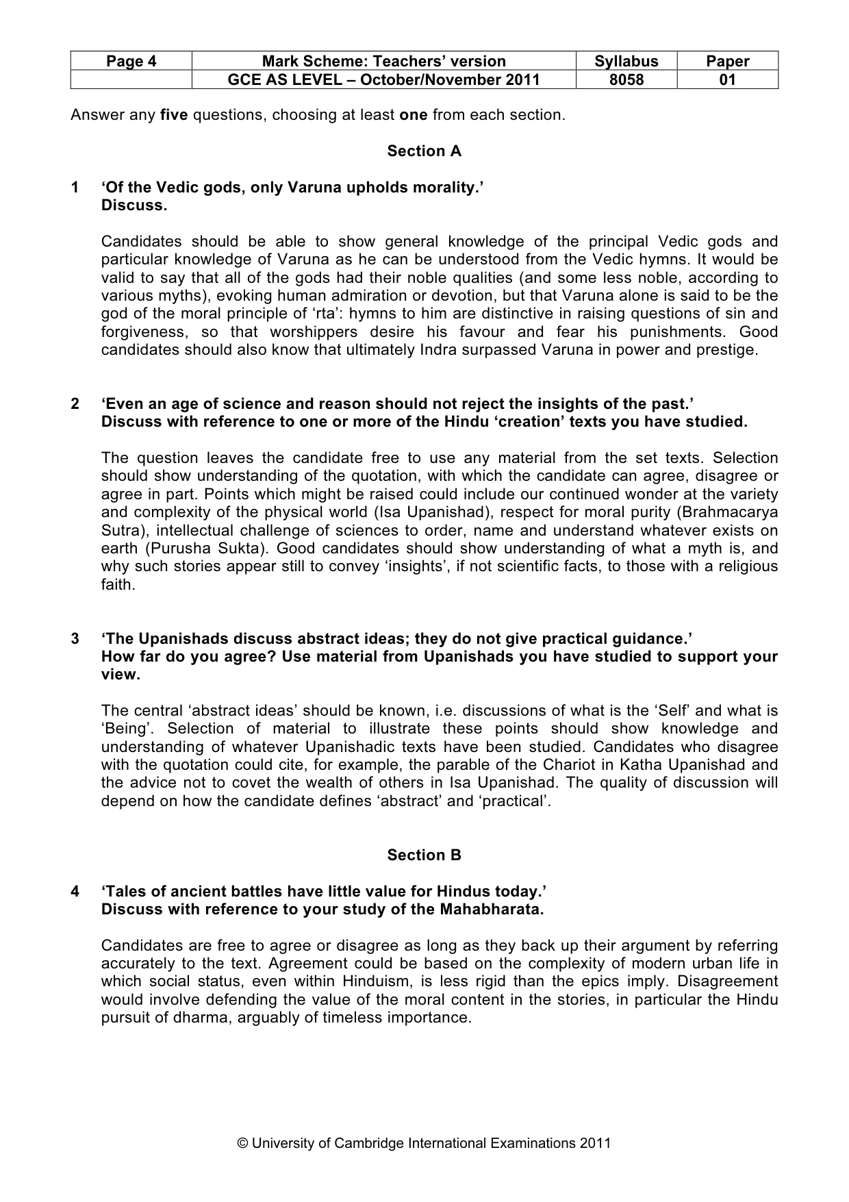 Mark scheme, page 4 of 6