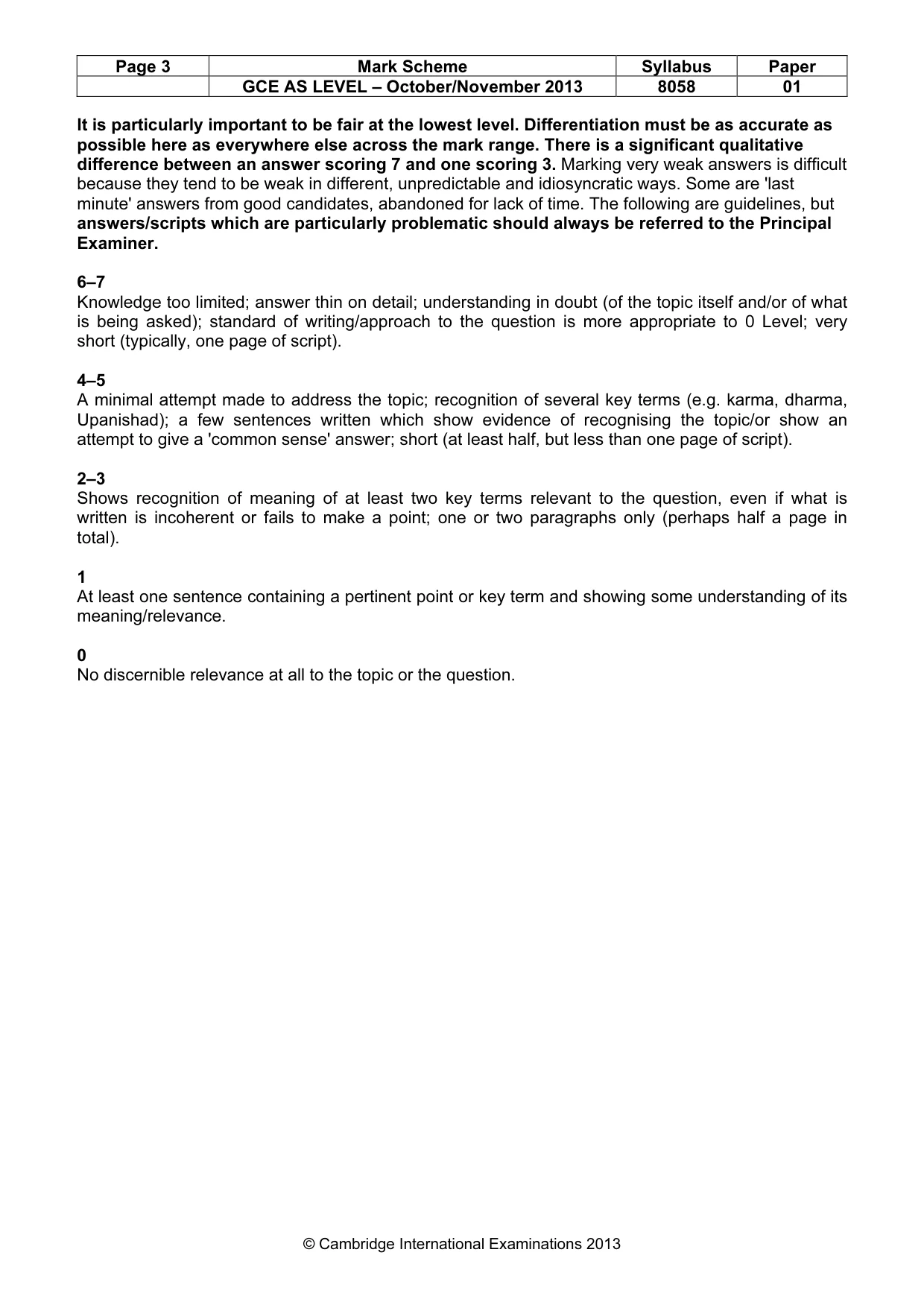 Mark scheme, page 3 of 7