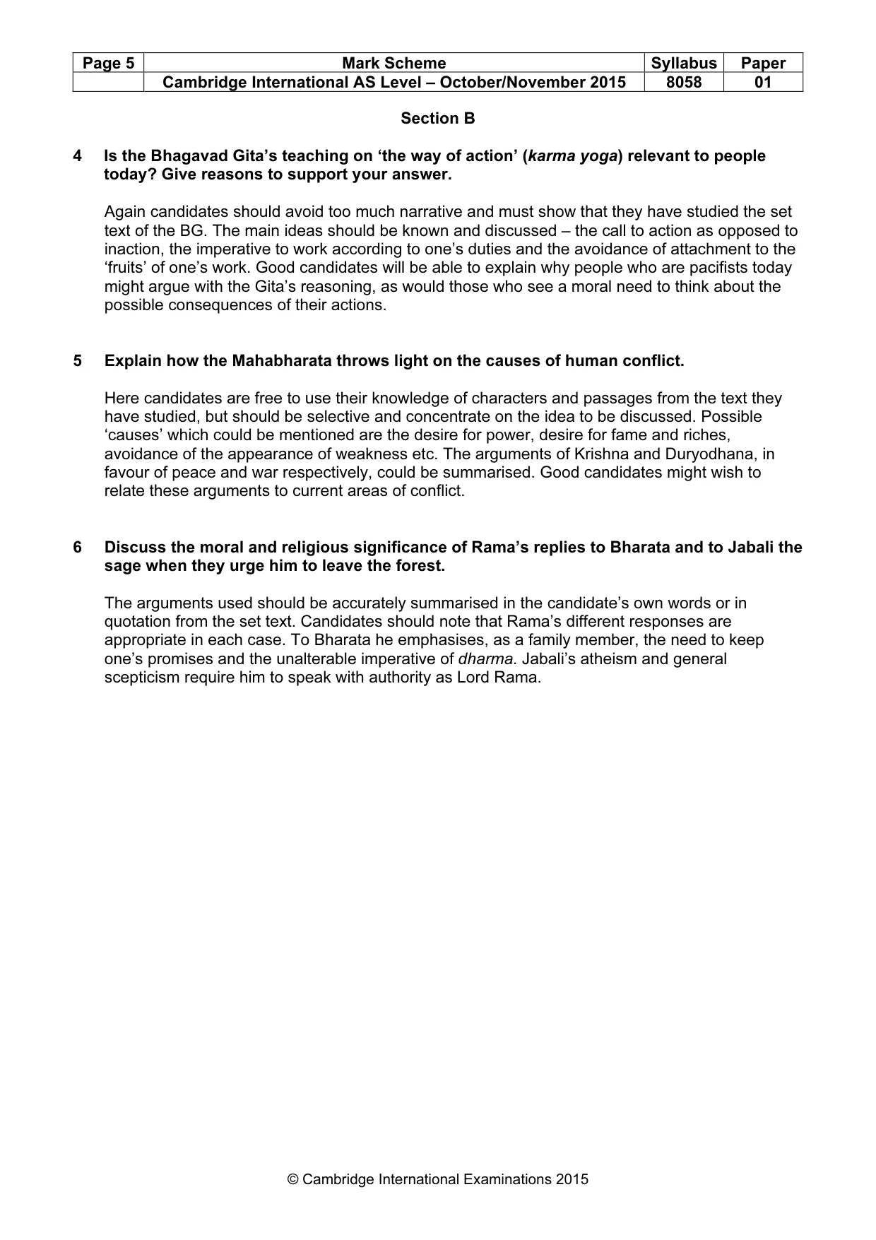 Mark scheme, page 5 of 7