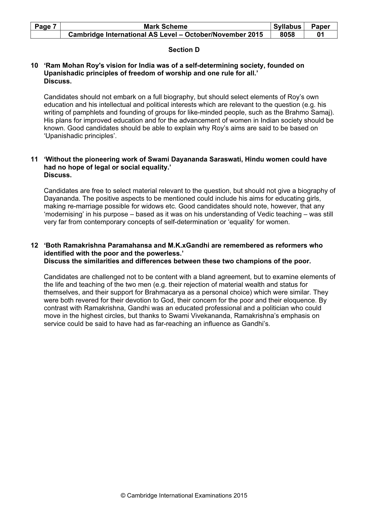 Mark scheme, page 7 of 7