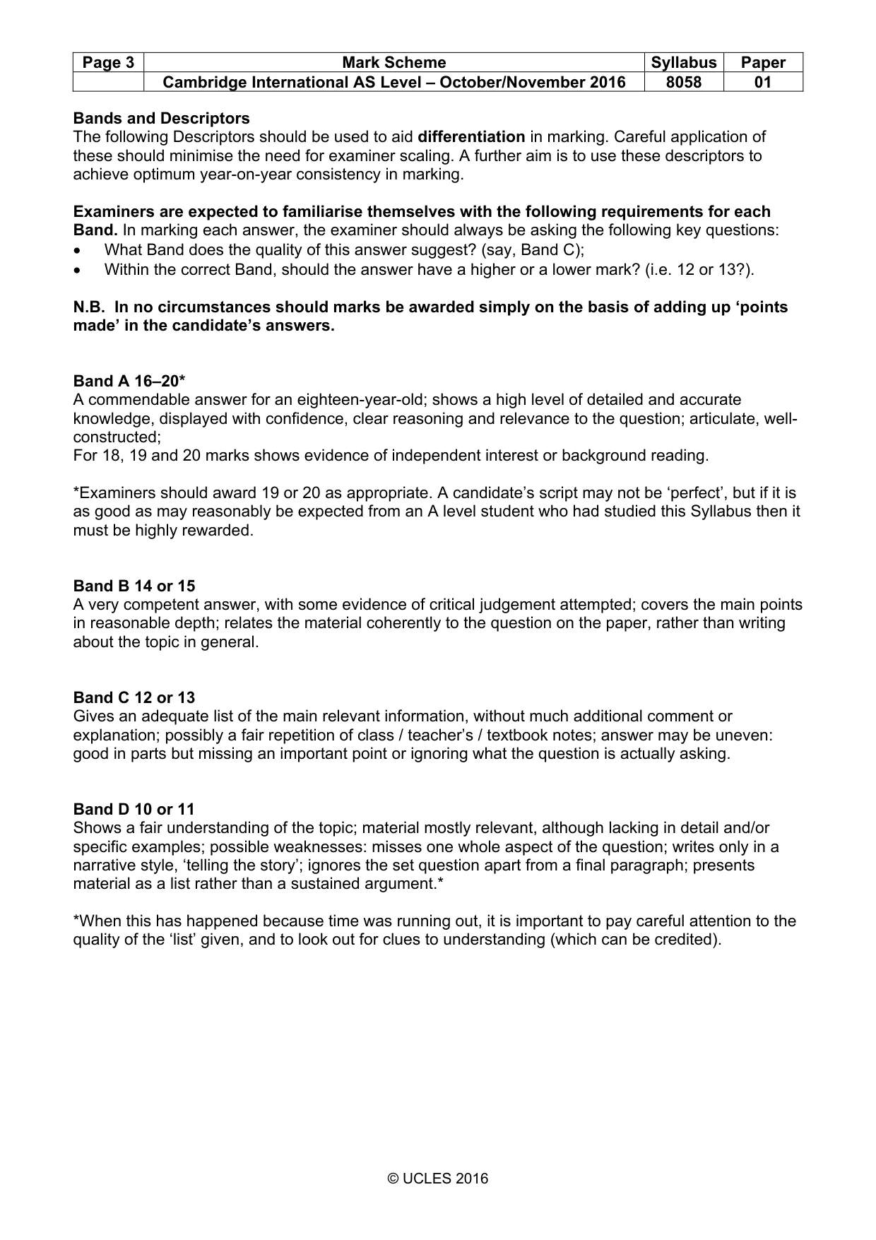 Mark scheme, page 3 of 8