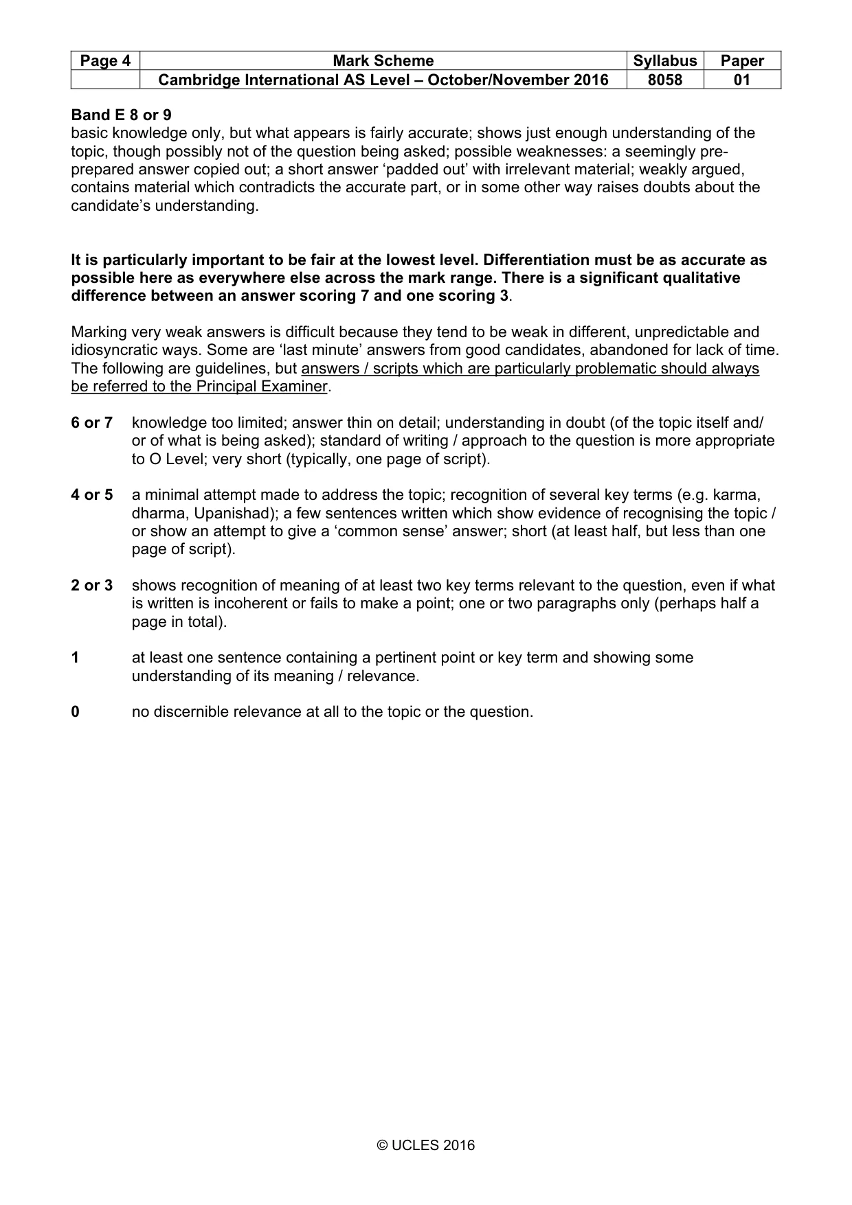 Mark scheme, page 4 of 8