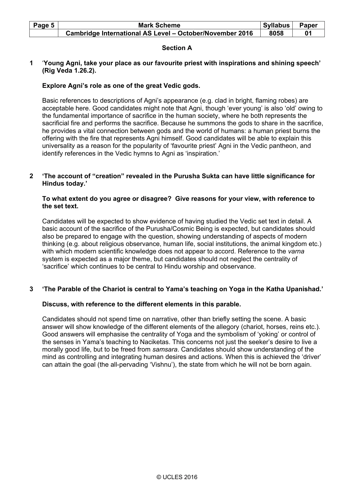Mark scheme, page 5 of 8