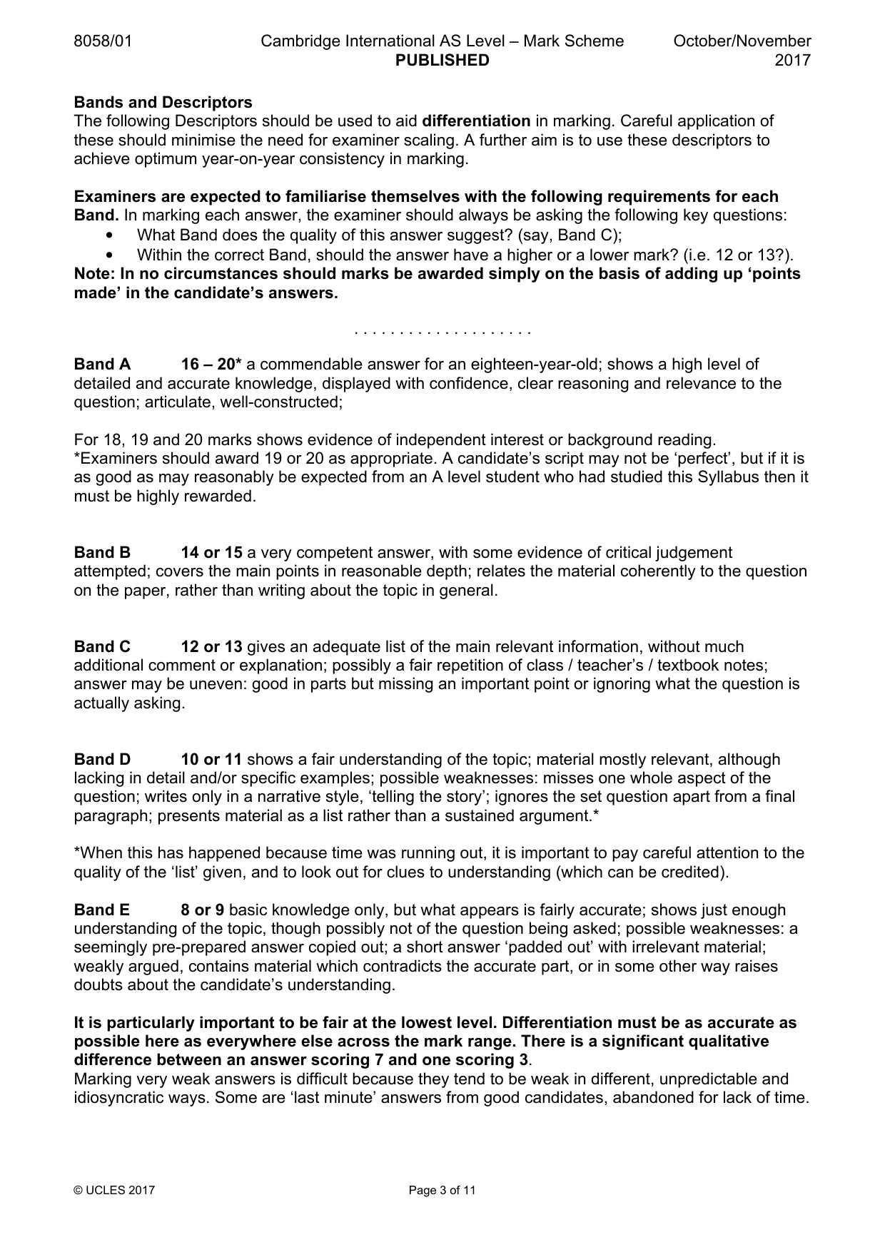 Mark scheme, page 3 of 11