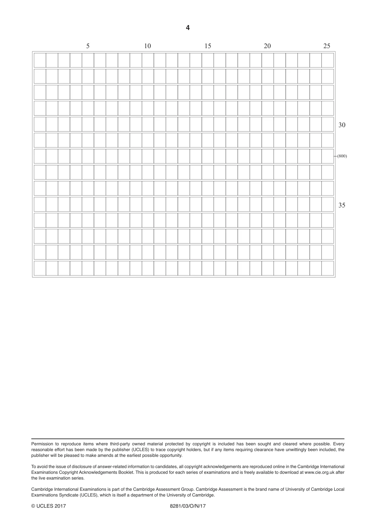 Cambridge A Level Japanese Language (AS Level only) 8281 2017 Oct/Nov Paper 3 · Variant 1 question paper, page 4 of 4