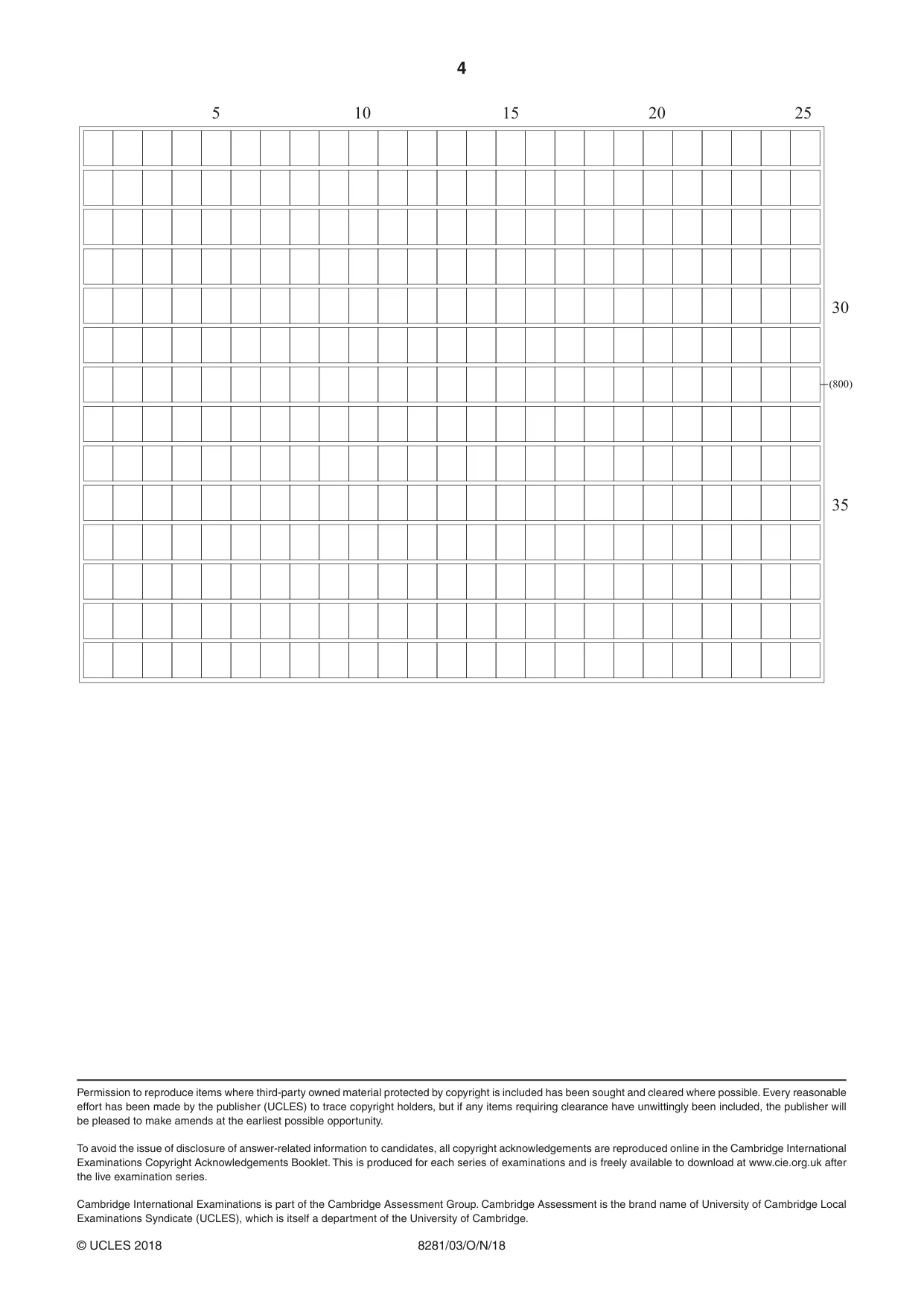 Cambridge A Level Japanese Language (AS Level only) 8281 2018 Oct/Nov Paper 3 · Variant 0 question paper, page 4 of 4