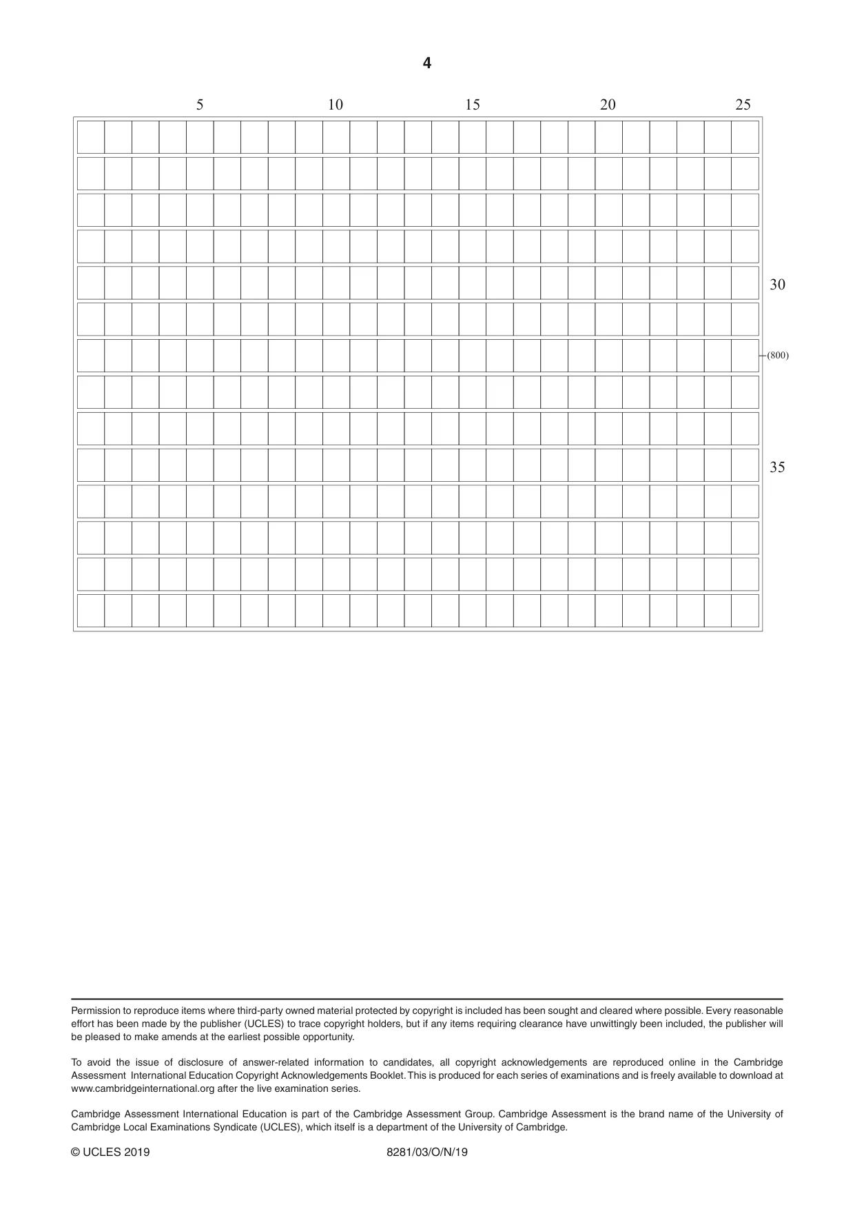 Cambridge A Level Japanese Language (AS Level only) 8281 2019 Oct/Nov Paper 3 · Variant 1 question paper, page 4 of 4