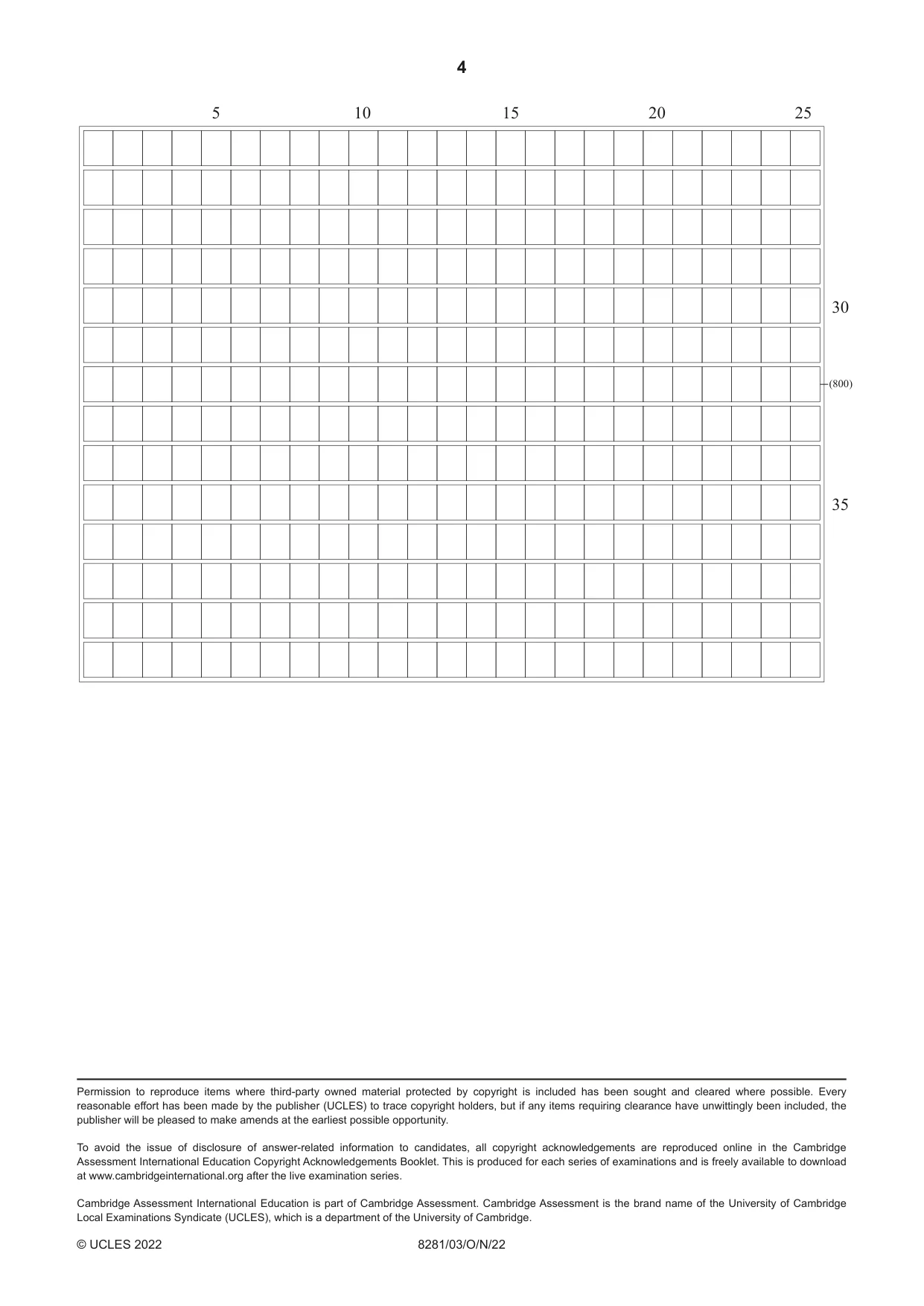Cambridge A Level Japanese Language (AS Level only) 8281 2022 Oct/Nov Paper 3 · Variant 0 question paper, page 4 of 4