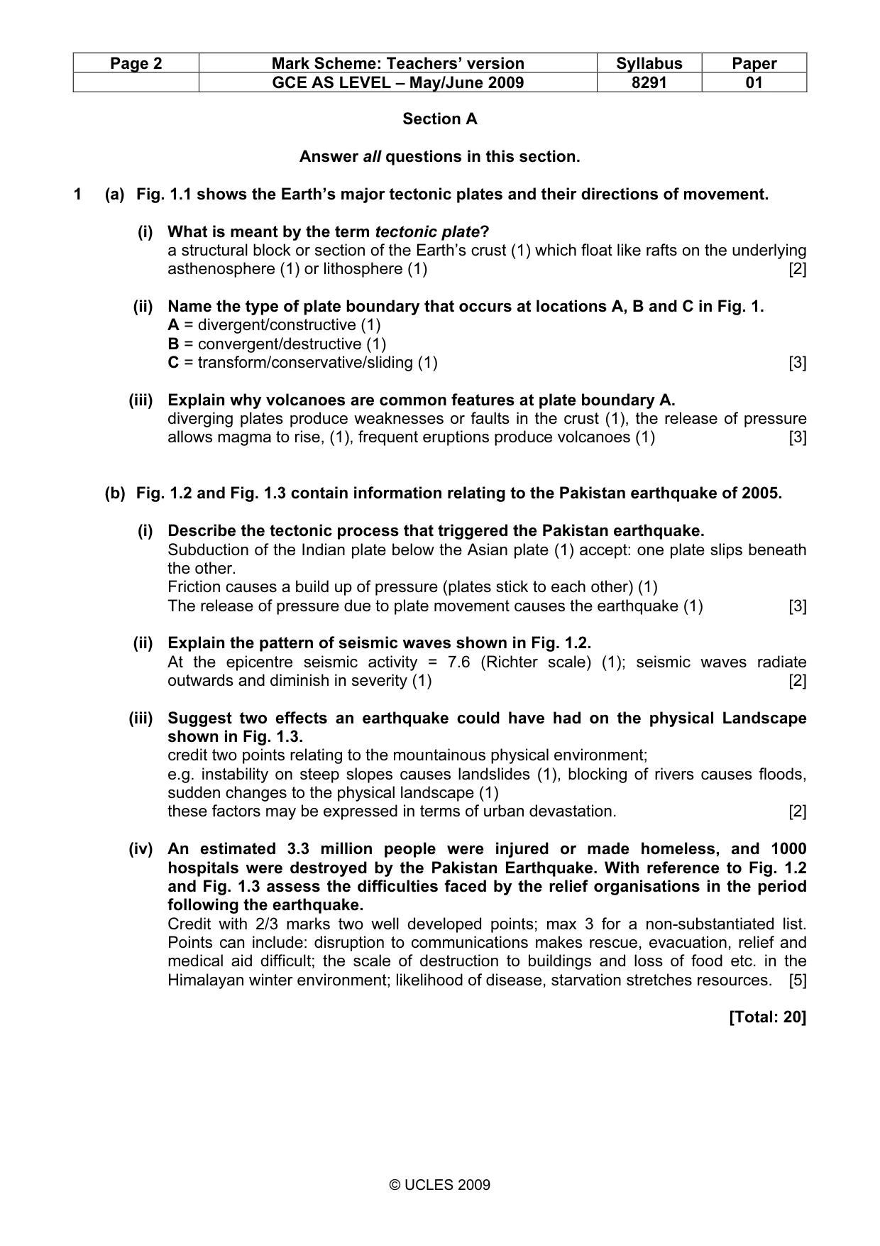 Mark scheme, page 2 of 11
