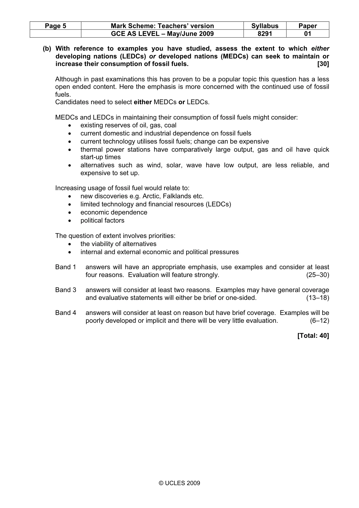 Mark scheme, page 5 of 11